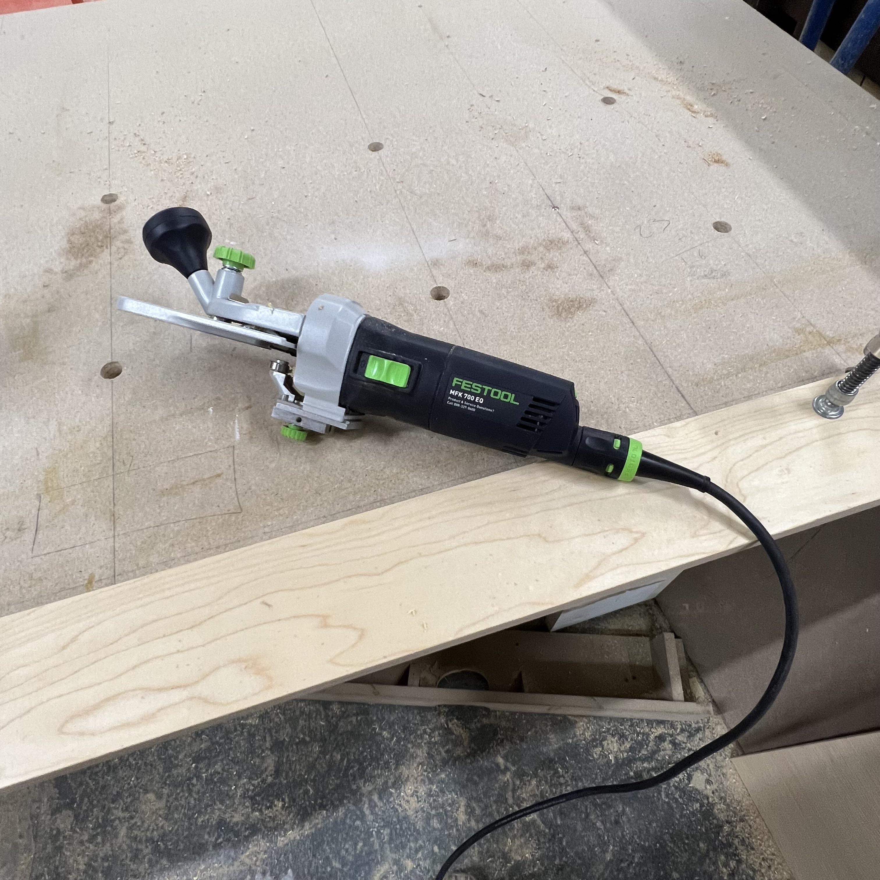 New favorite power tool in the shop. Time saver on the edge band
