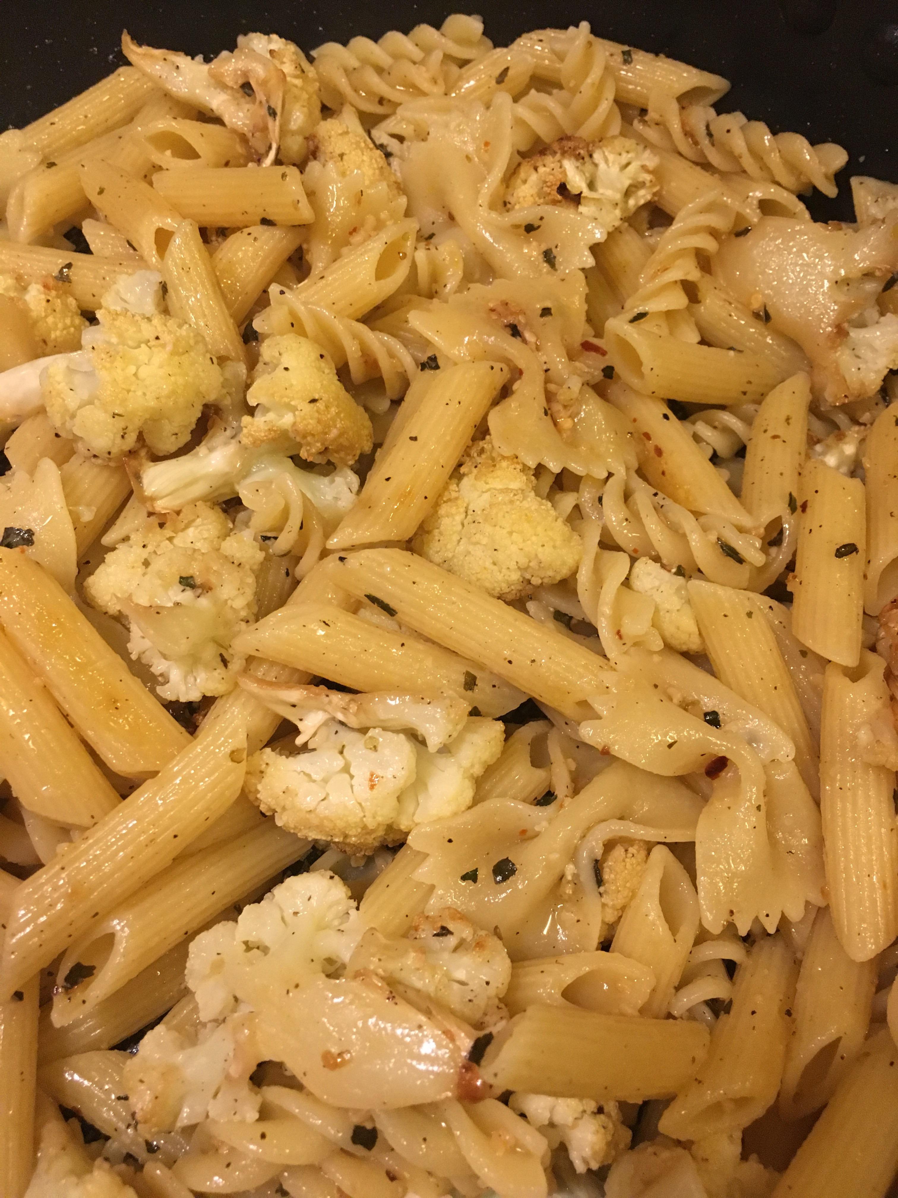 Chiligarlic pasta with roasted cauliflower from The Minimalist Baker