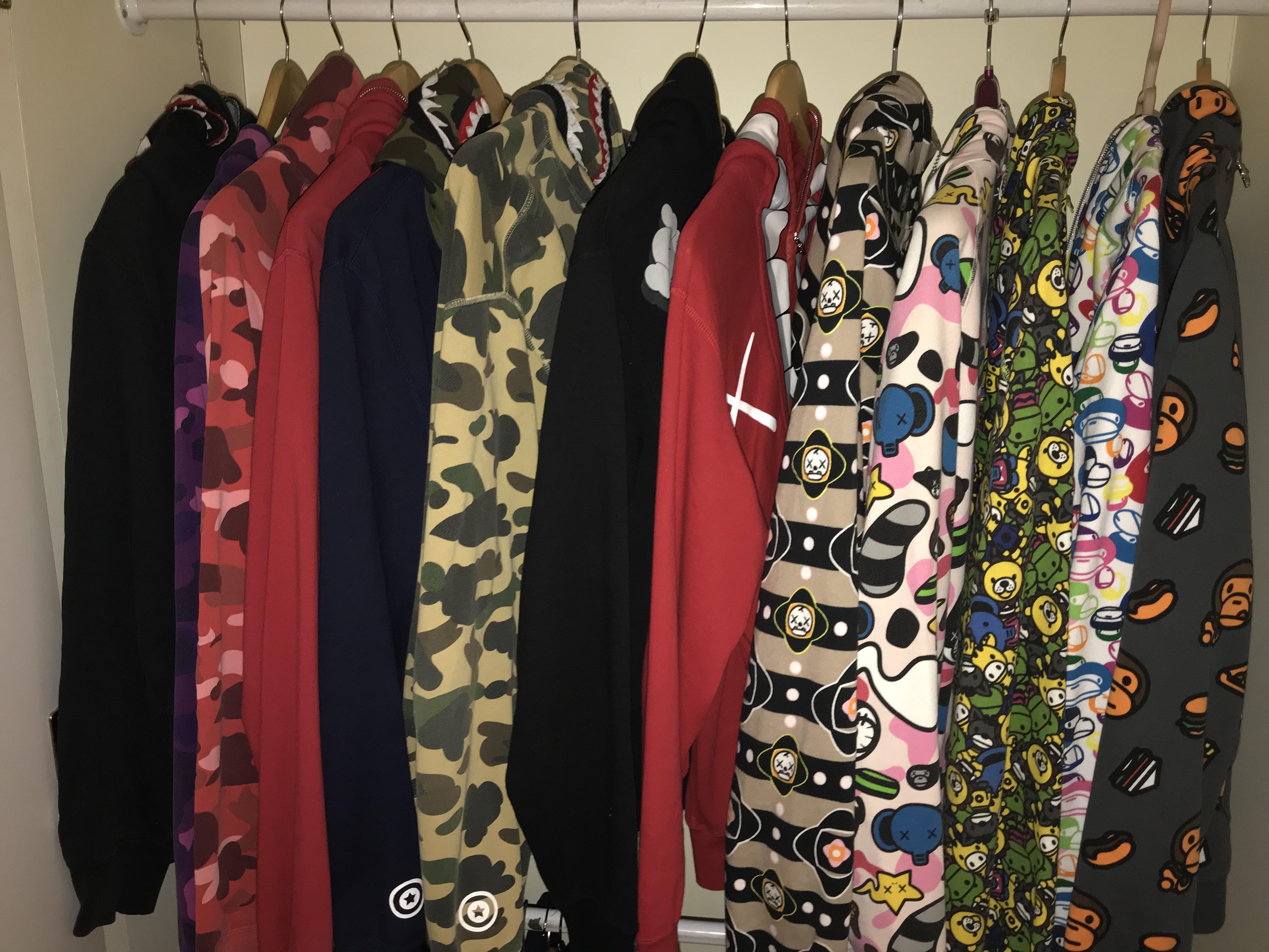 Hoodie collection mostly from around 05 r/bapeheads