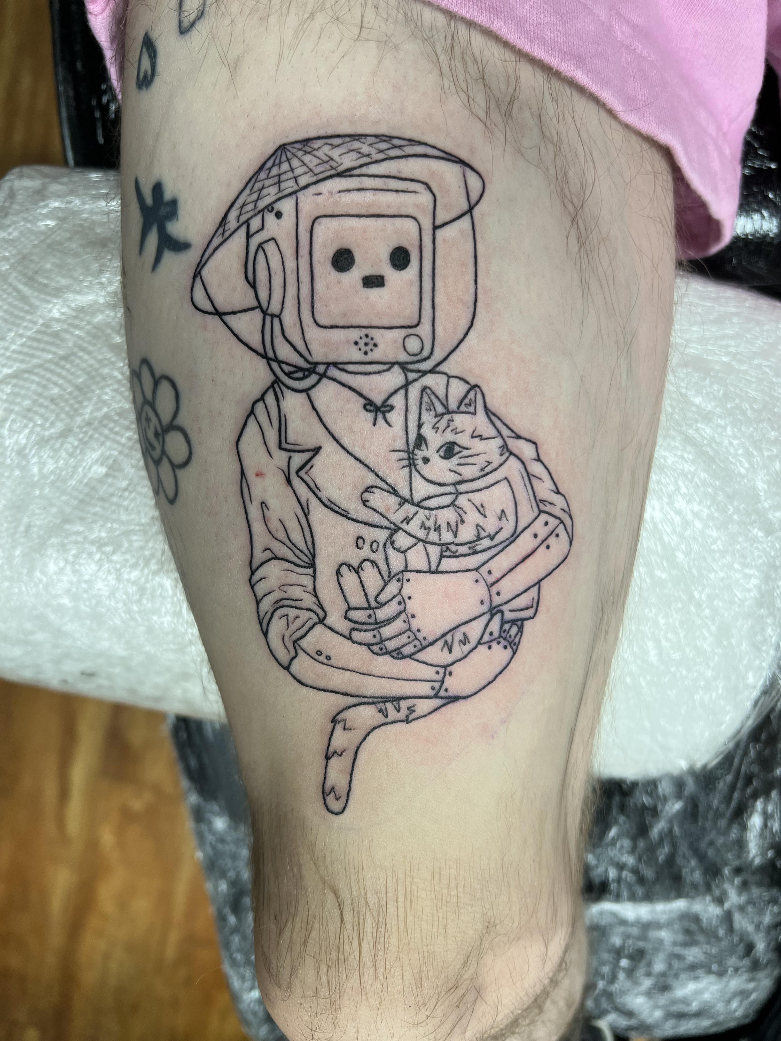 Stray Tattoo in progress! Momo and Cat! r/stray