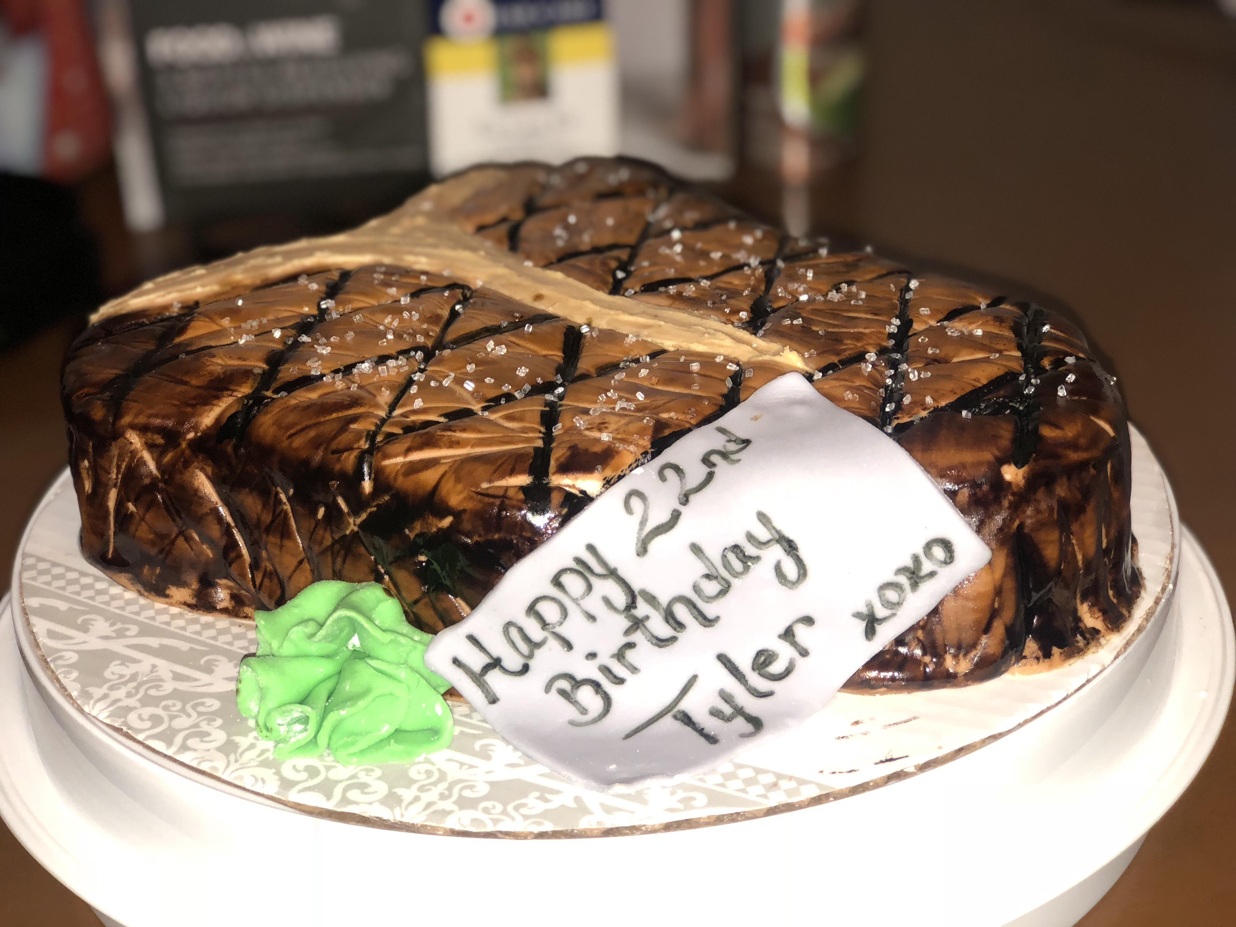 A Steak cake my mom made for my birthday! r/Cakes