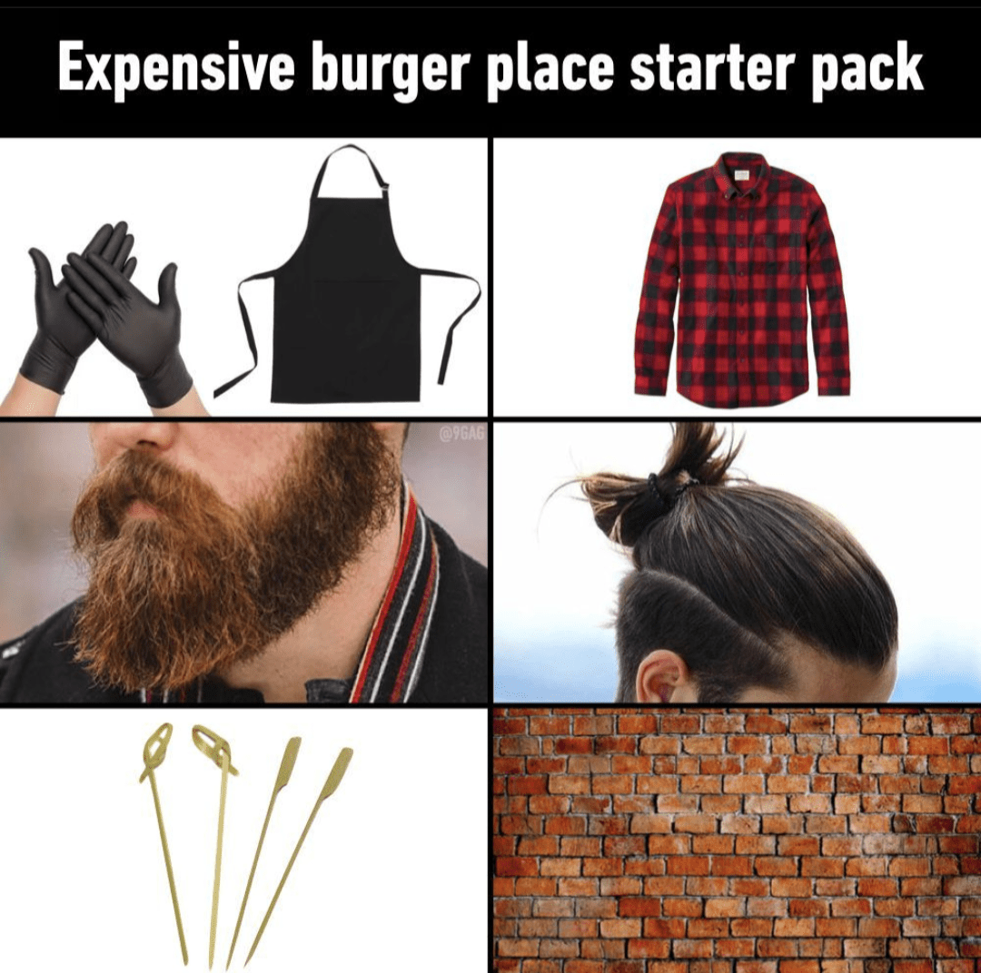 Expensive Burger Place Starter Pack r/starterpacks