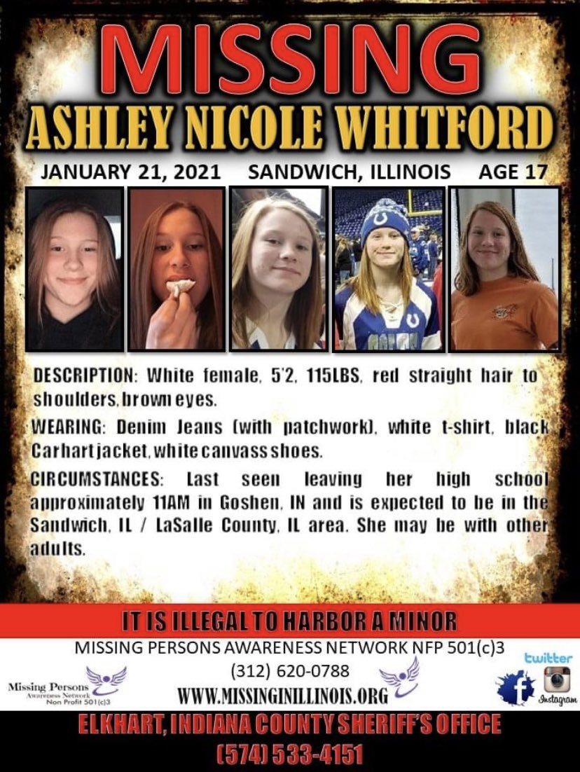 Missing person!! She is 17, last seen on US 33 South by Posey Auto