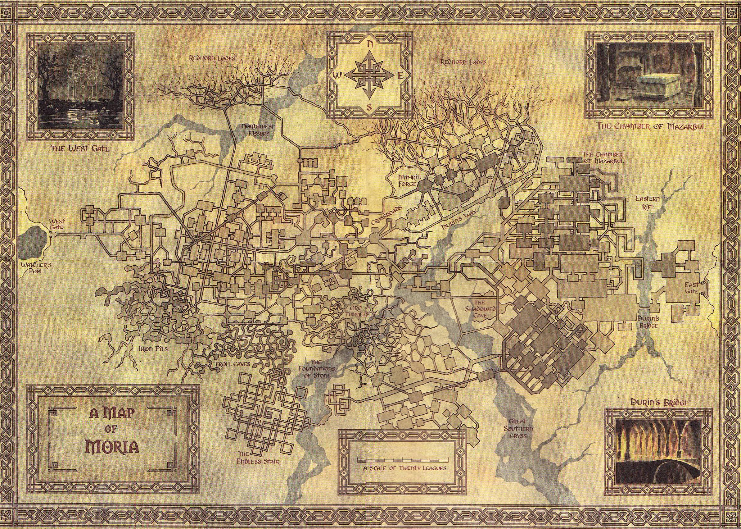 Moria Lord Of The Rings Map A clean map of Moria (Original by Daniel Reeve) megadungeon