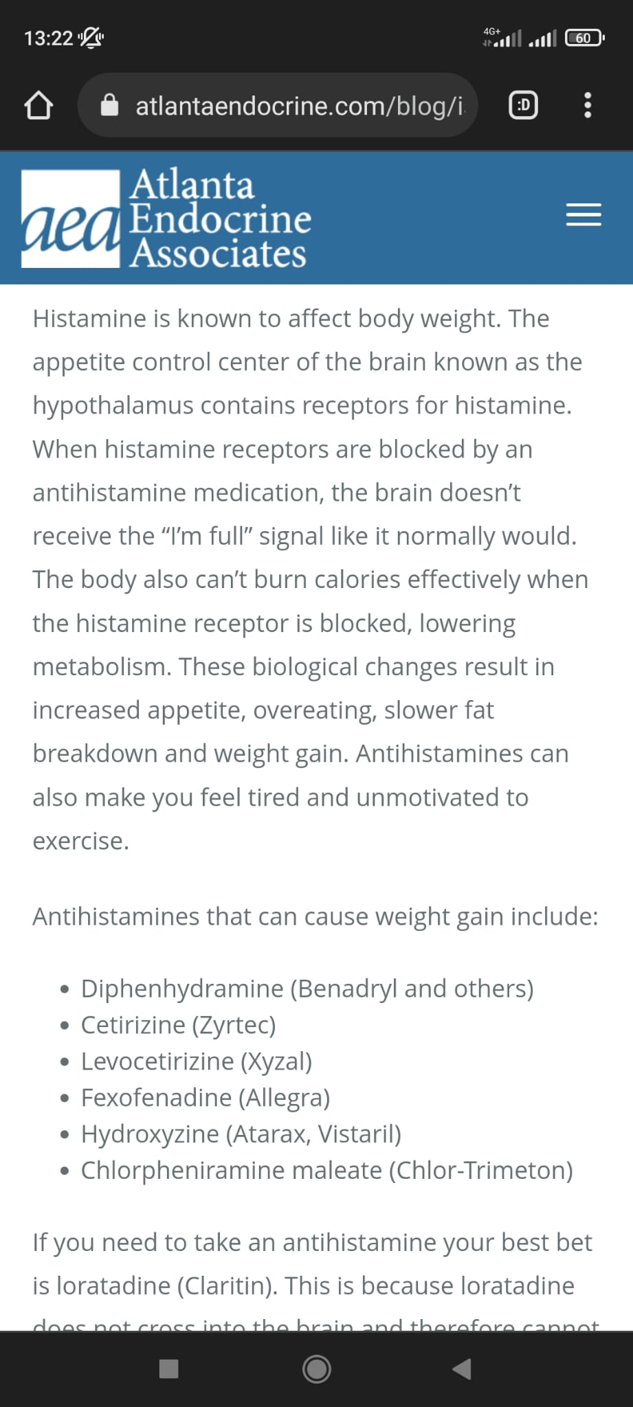Xyzal and Glucophage caused me to gain weight r/InsulinResistance