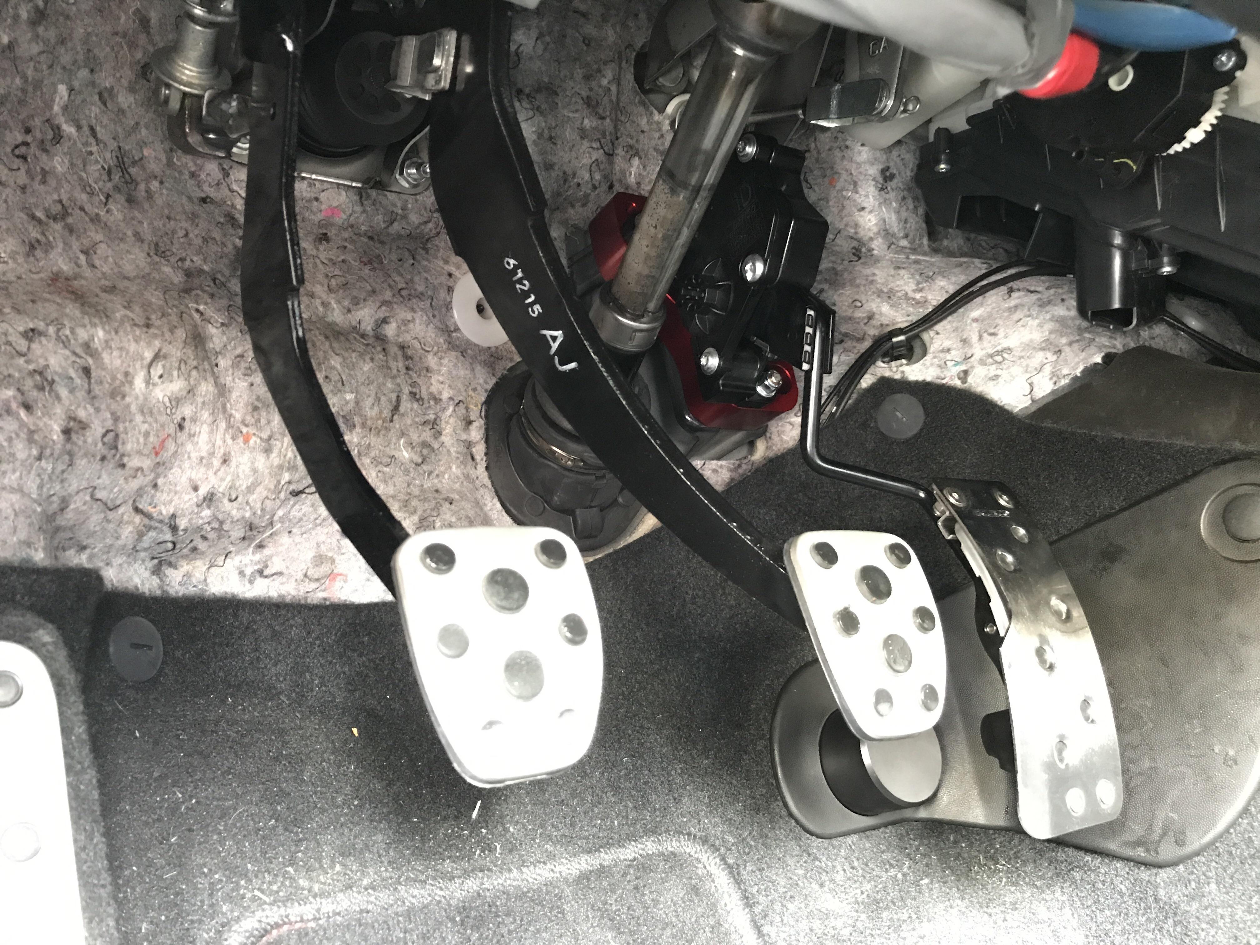 Installed the Velox gas pedal spacer (red thing behind gas pedal transducer) I have limited