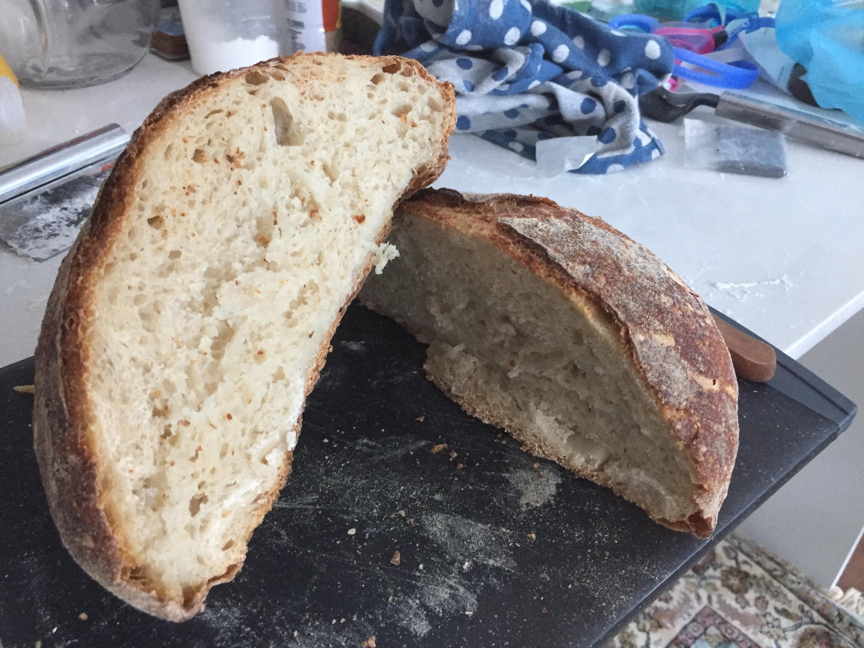 First sourdough bread attempt. Too dense but better than