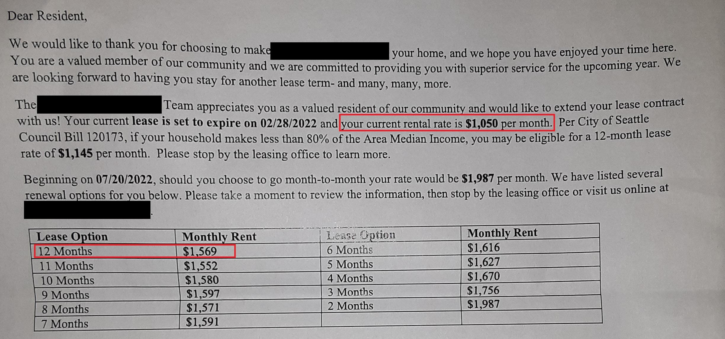 60 Rent Increase Seems A Bit High r/Seattle