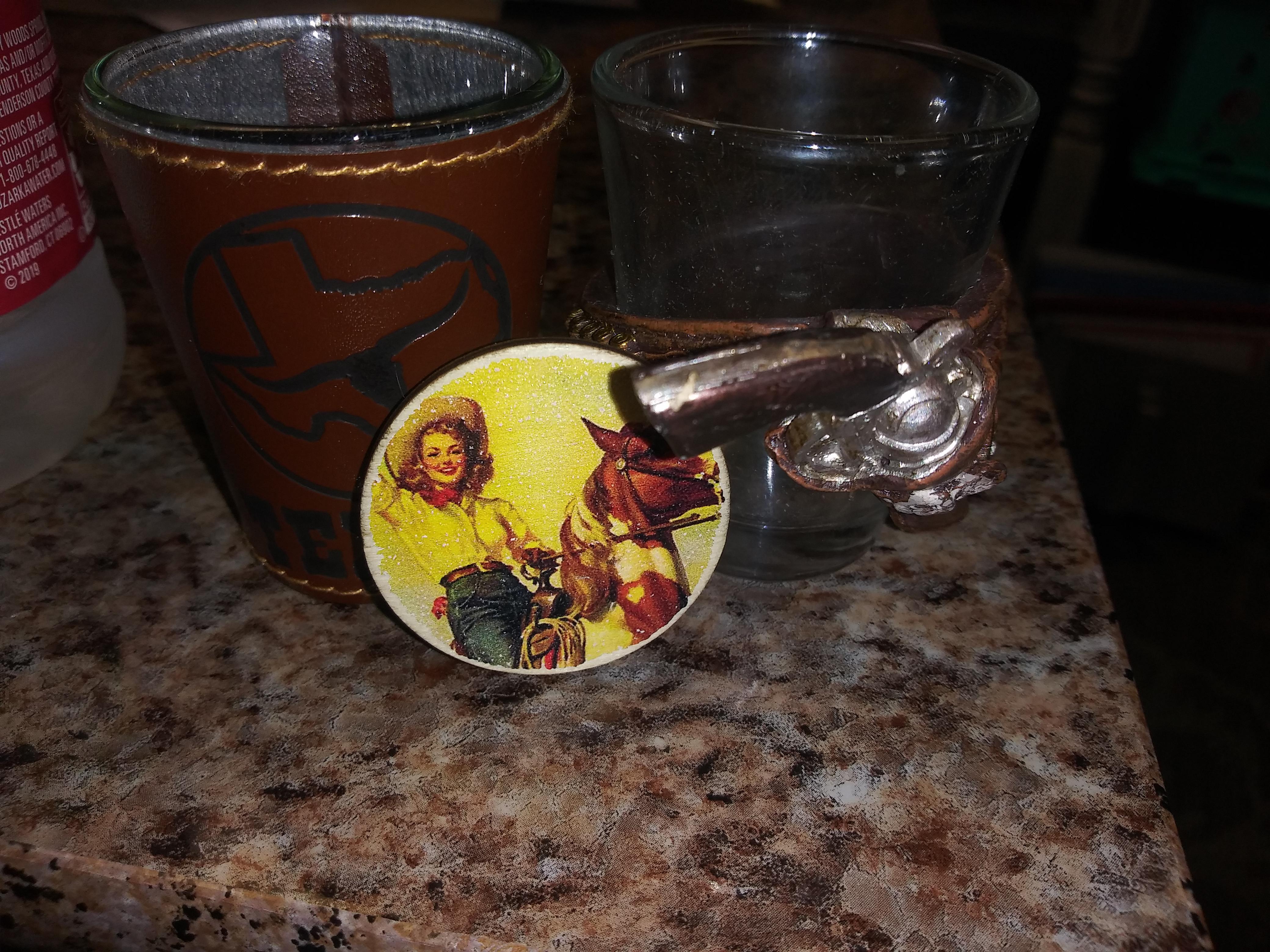 I helped out a Vendor today and she let me pick out 3 items! Love these shot glasses and Phone