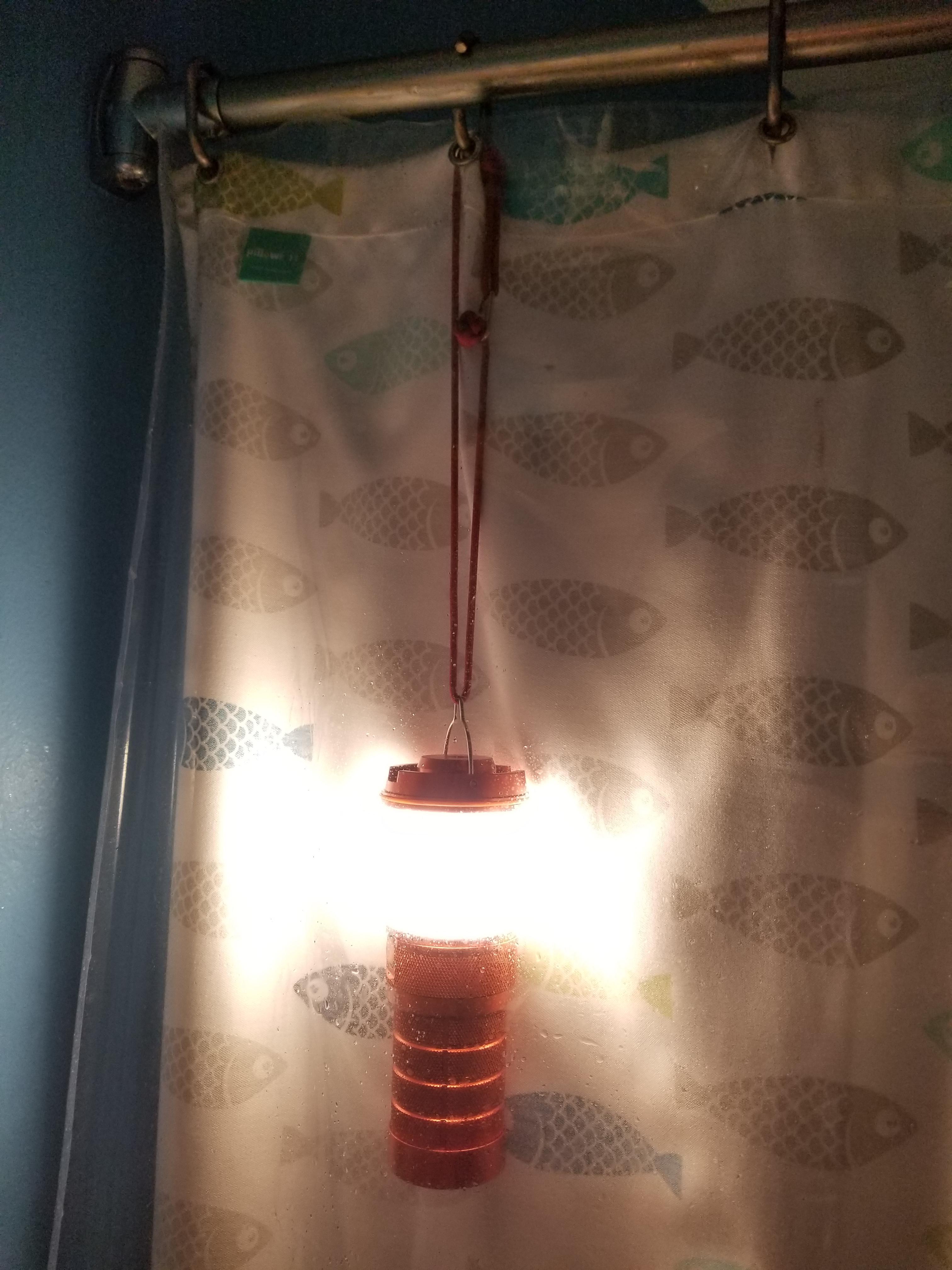 Candle lit shower thanks to the BLF LT1 r/flashlight