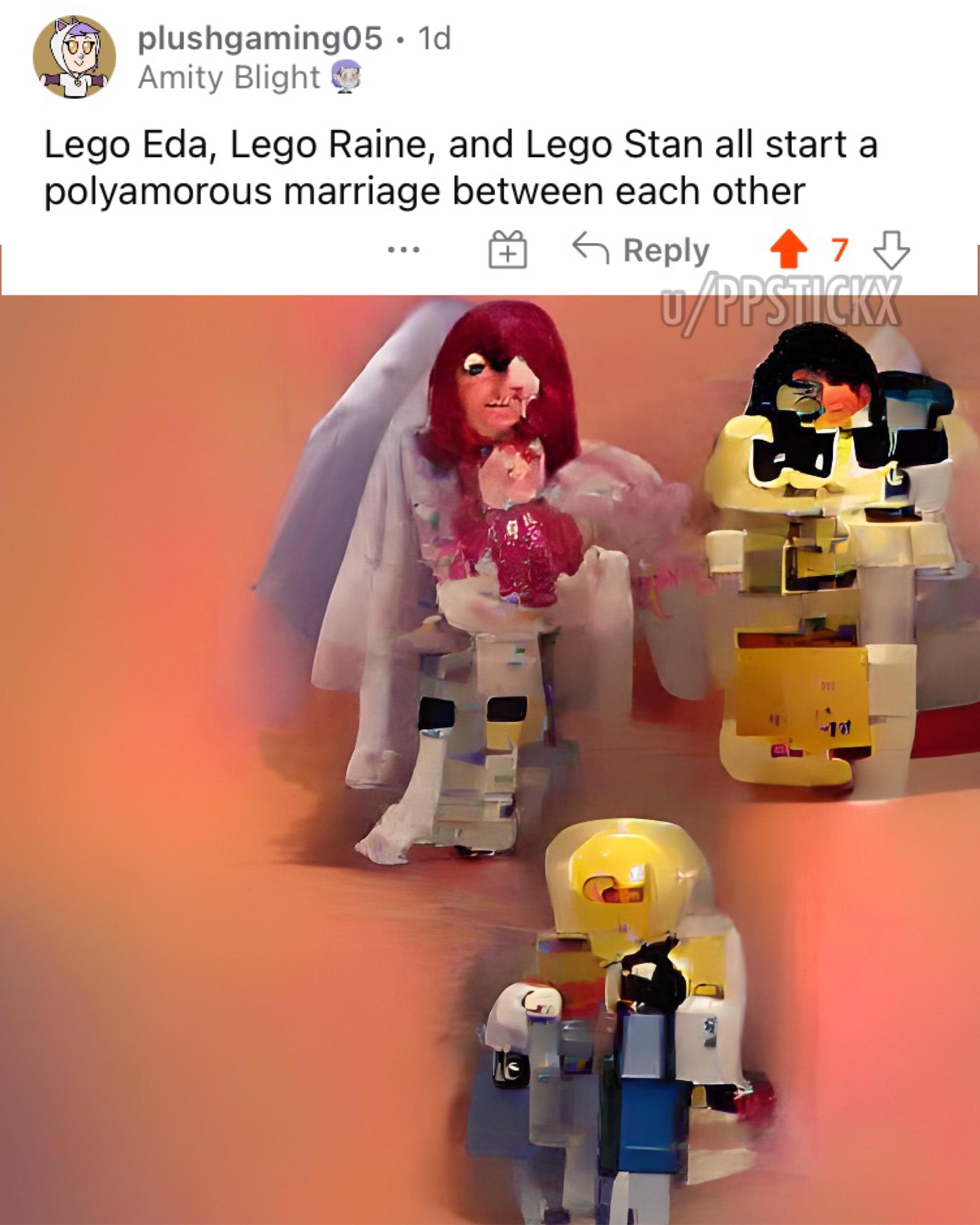 Lego Eda, Raine & Stan get married with eachother inside the 110th