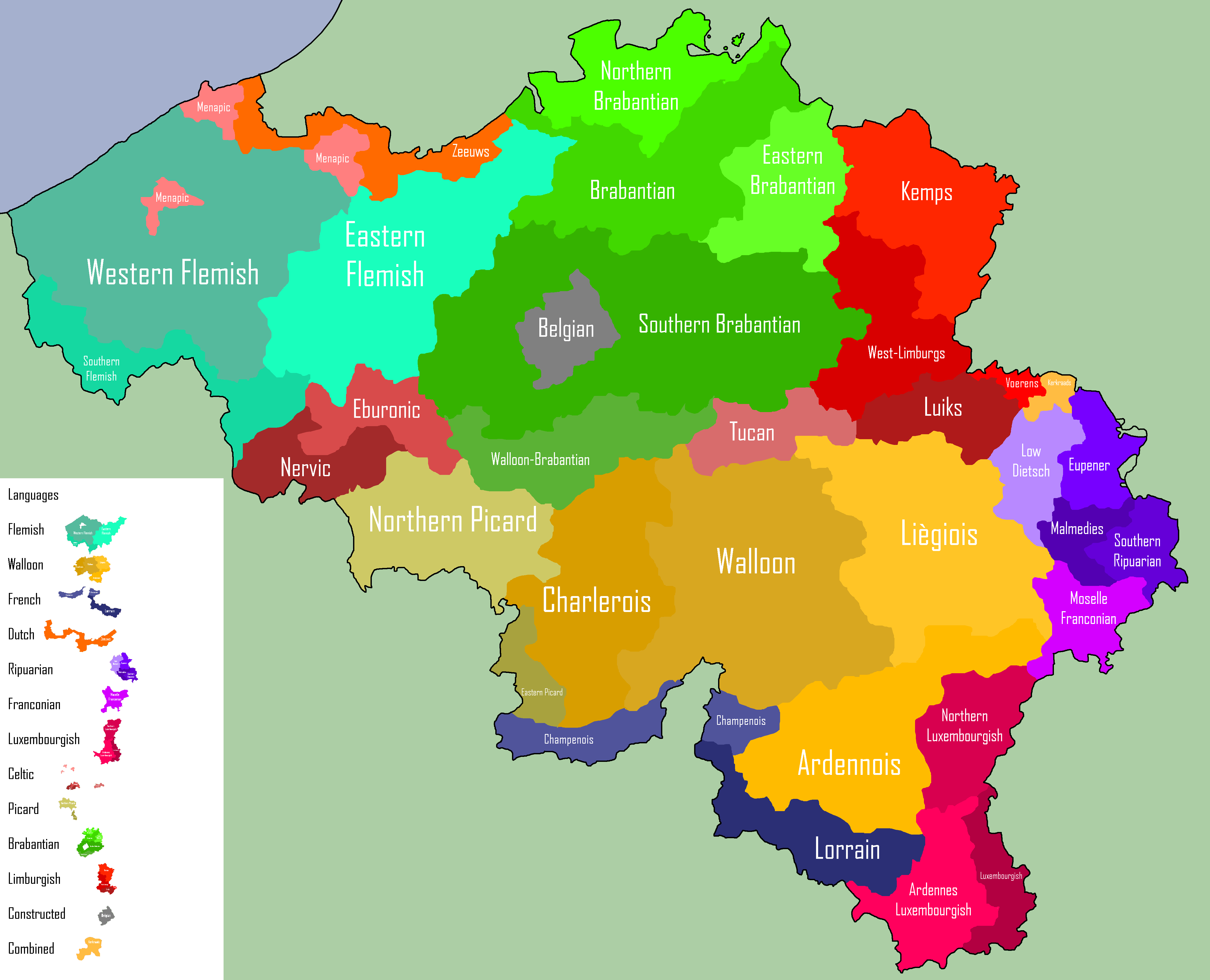 Fictional Language map of Belgium r/PassionForMapping