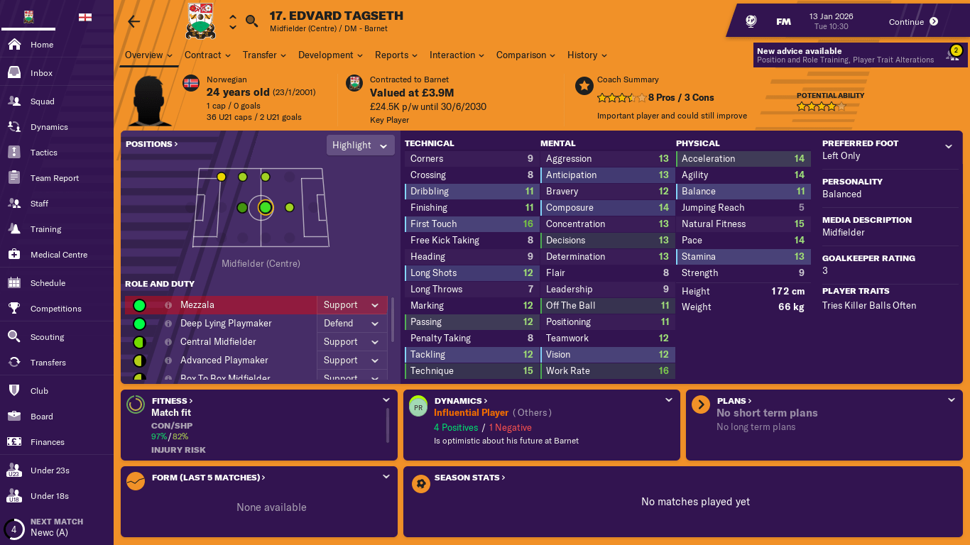 Just signed this lad for £375k, absolute bargain. Was almost averaging an 8 rating in the