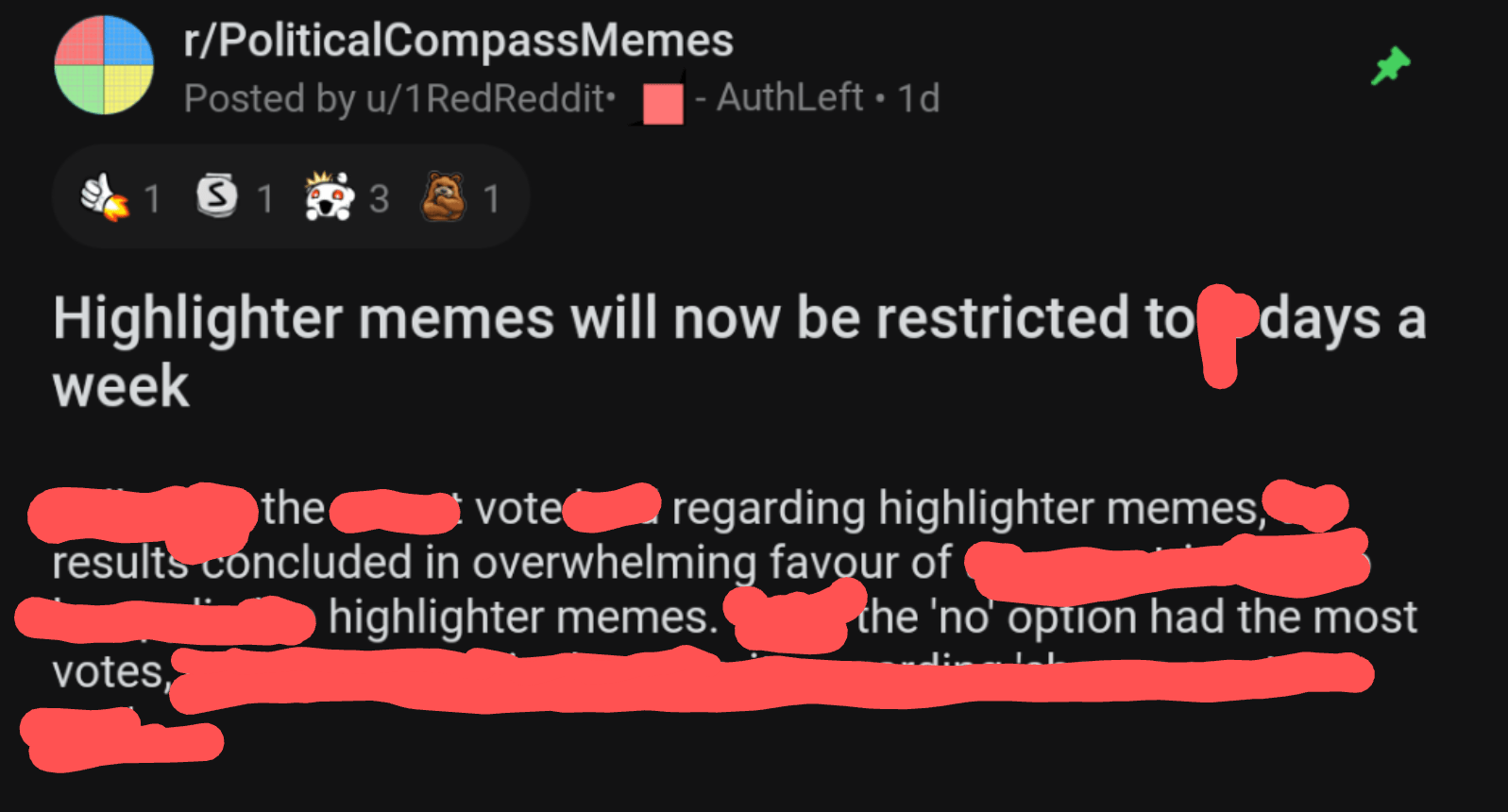 According to PCM mods this is a highlighter meme and got me a ban