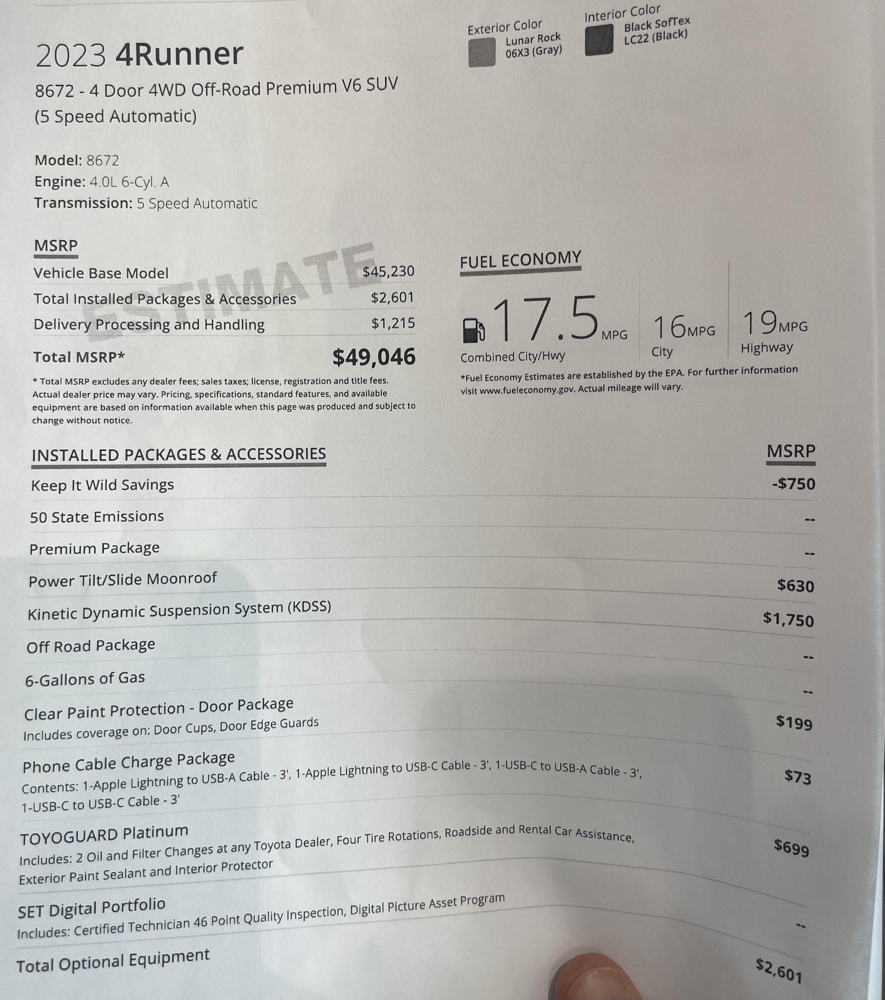 Thinking about putting deposit down, does this seem fair? r/4Runner