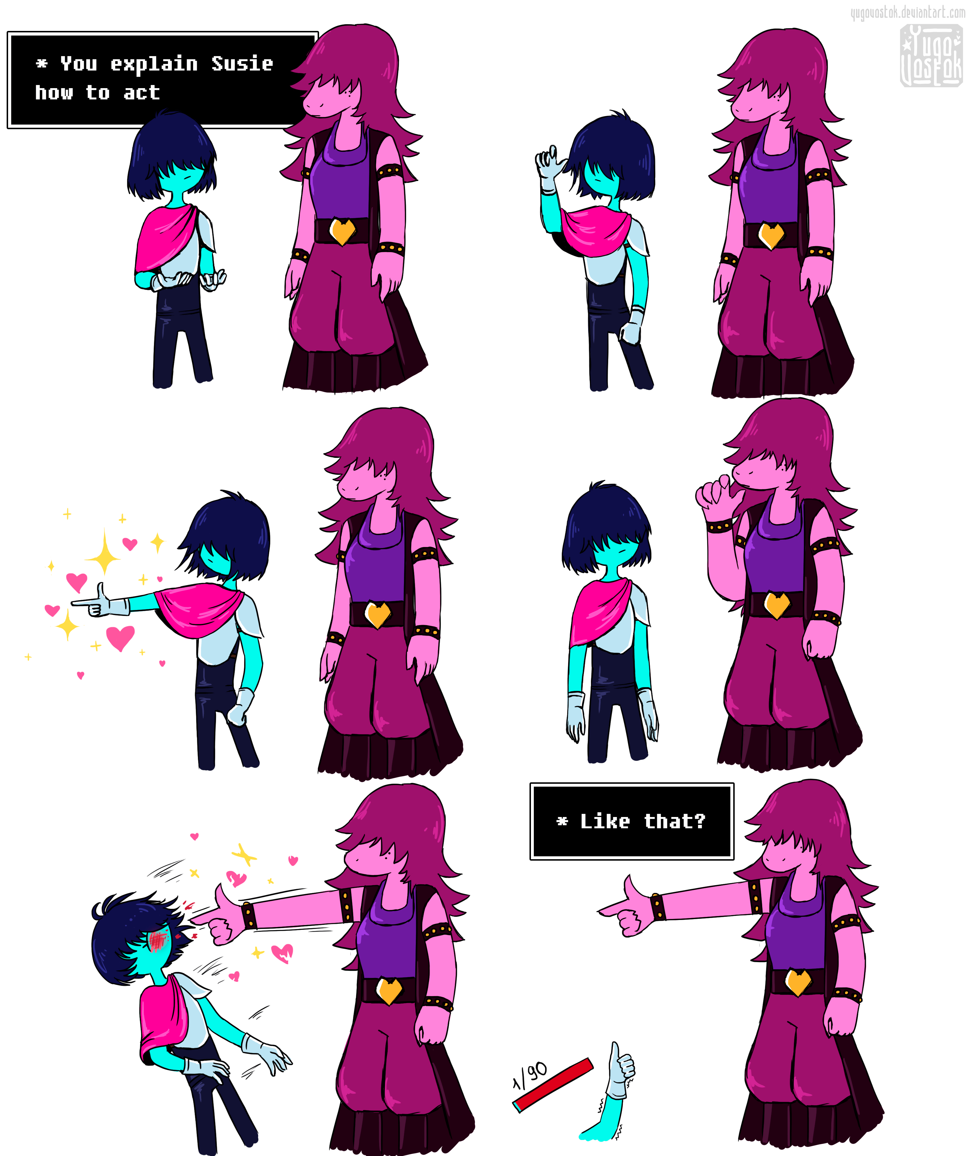 Kris teaches Susie how to act (by YugoVostok) r/Deltarune