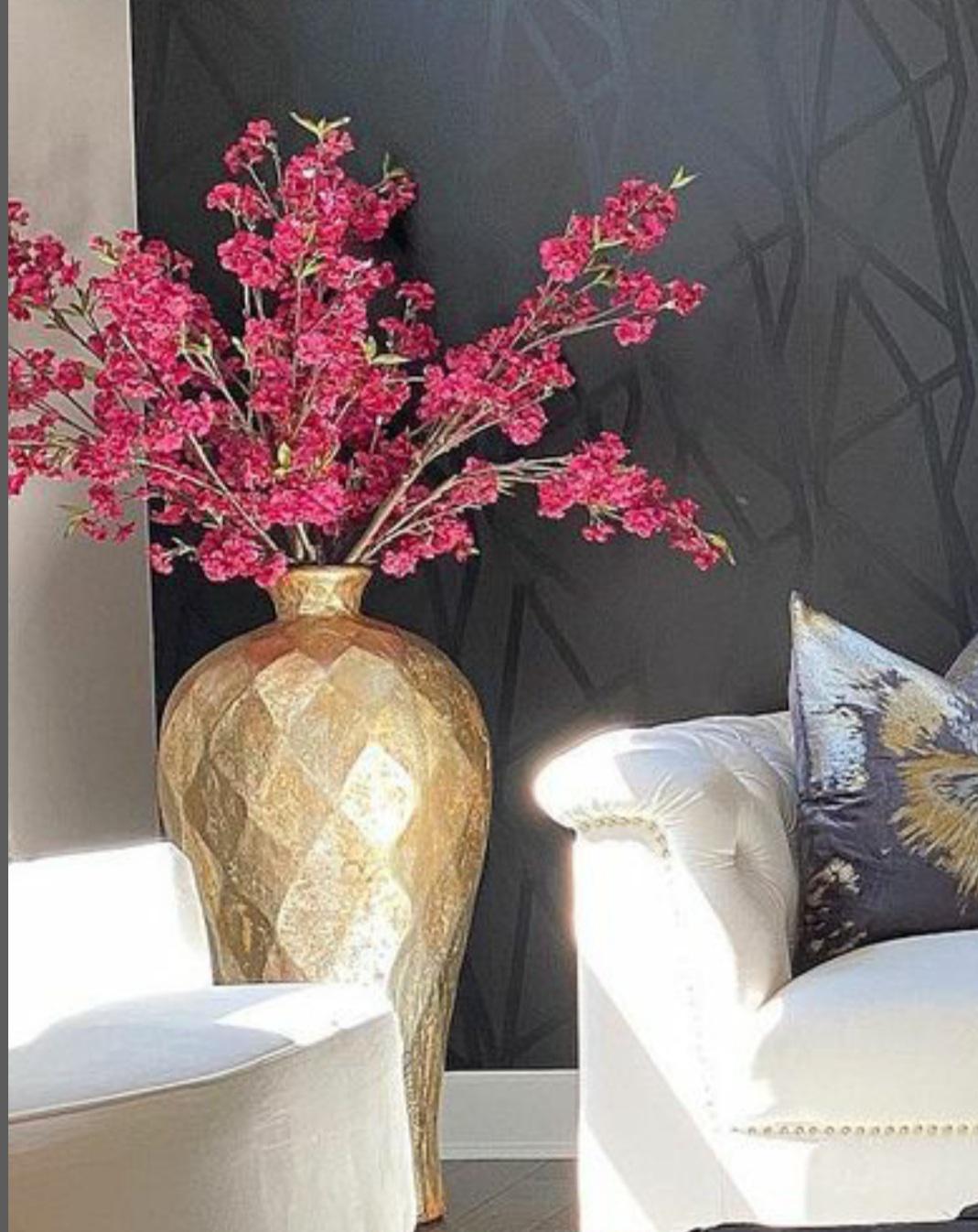 This large gold floor vase is I need it to complete my living room and I've searched