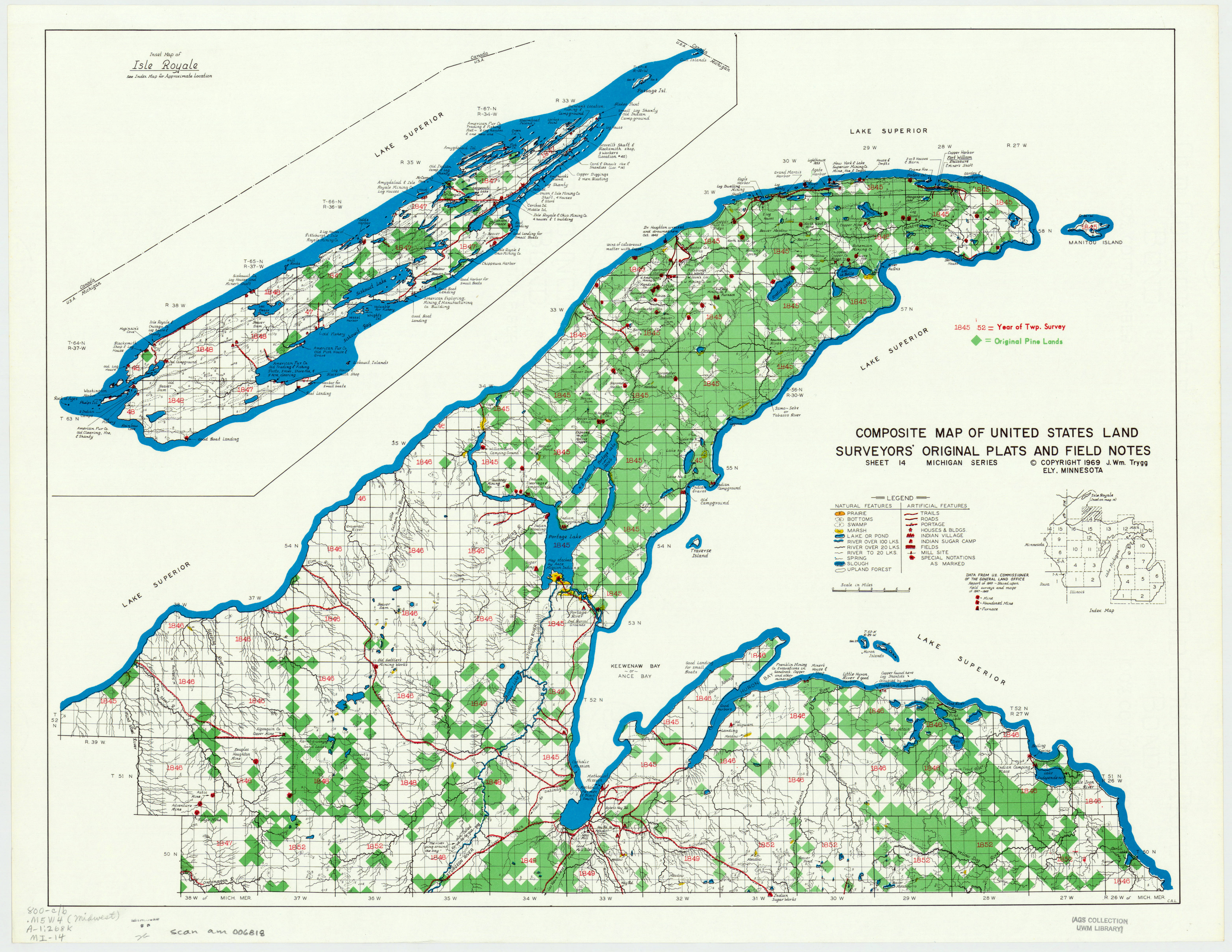 Composite Map of Surveyor's Original Plats and Field Notes (Northern