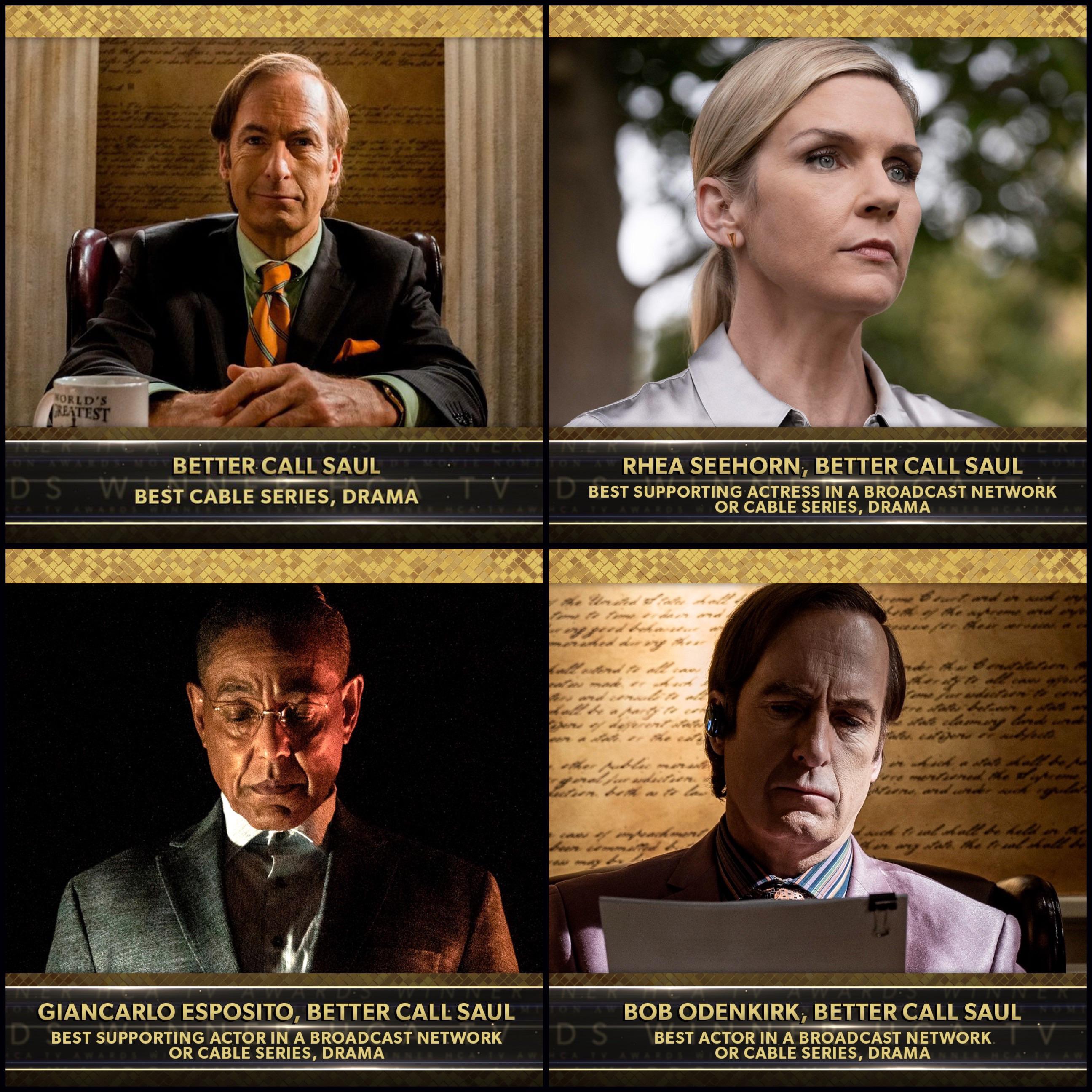 Better Call Saul had a great night tonight at the Hollywood critics