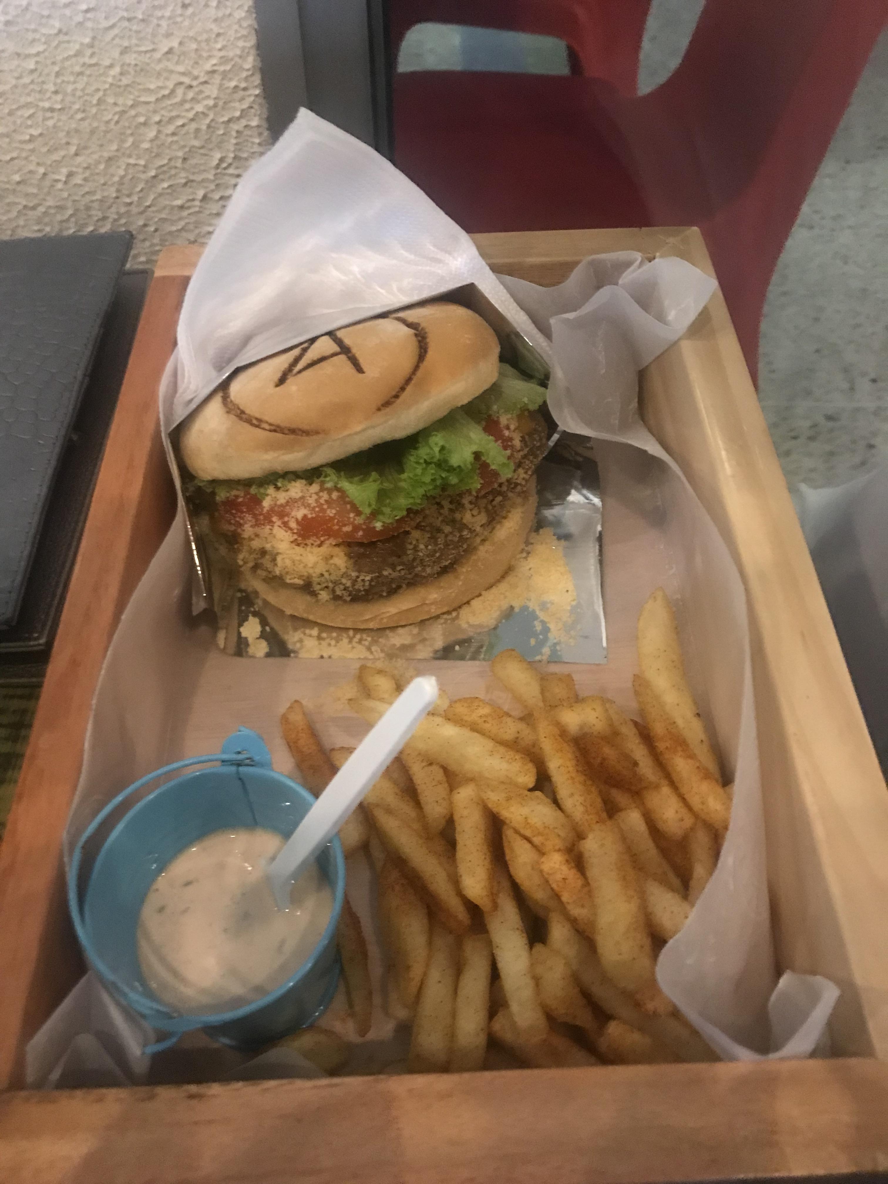 Parmesan, cheddar, American and mozzarella cheese burger r/burgers