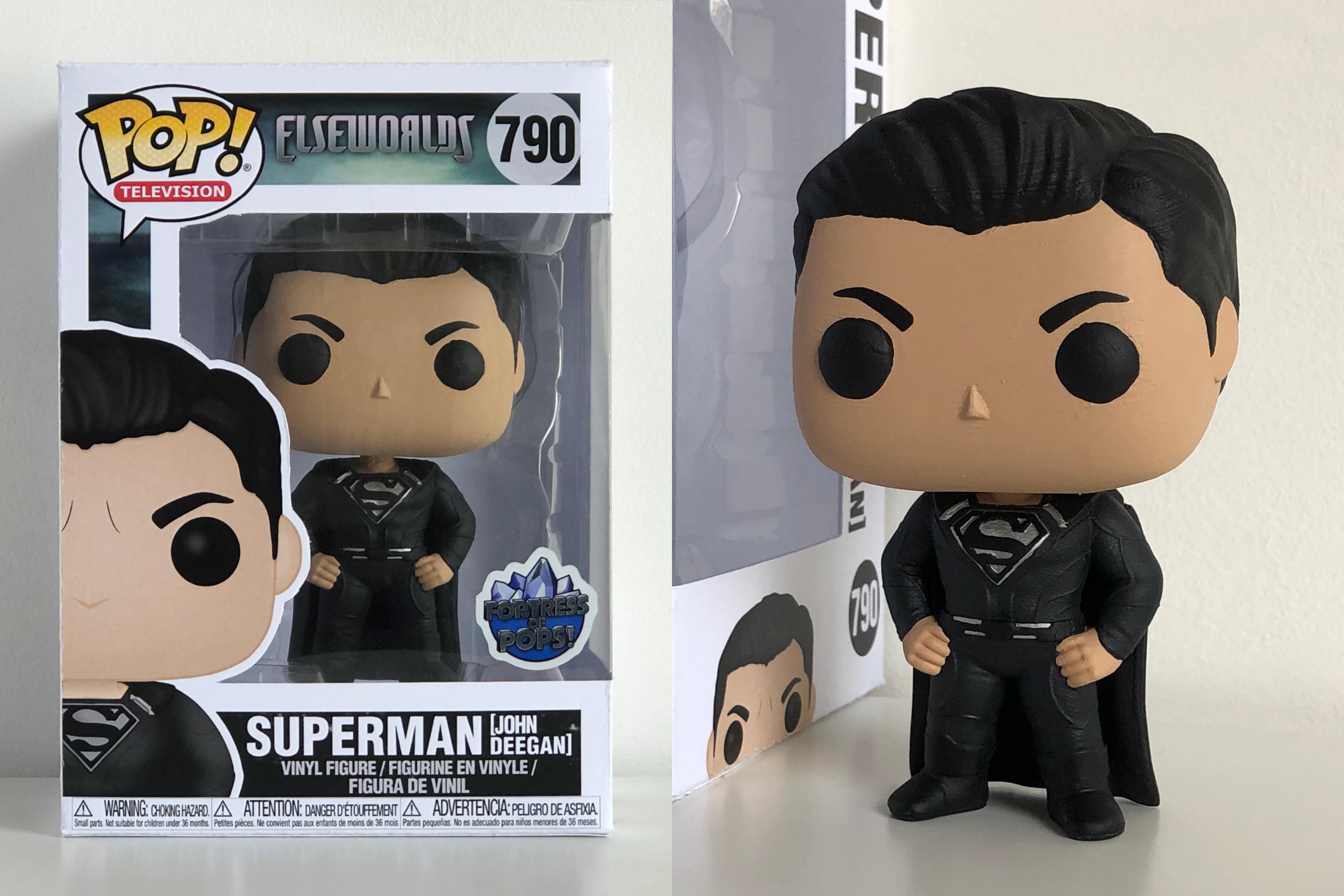 A custom Black Suit Superman Funko Pop! r/superman