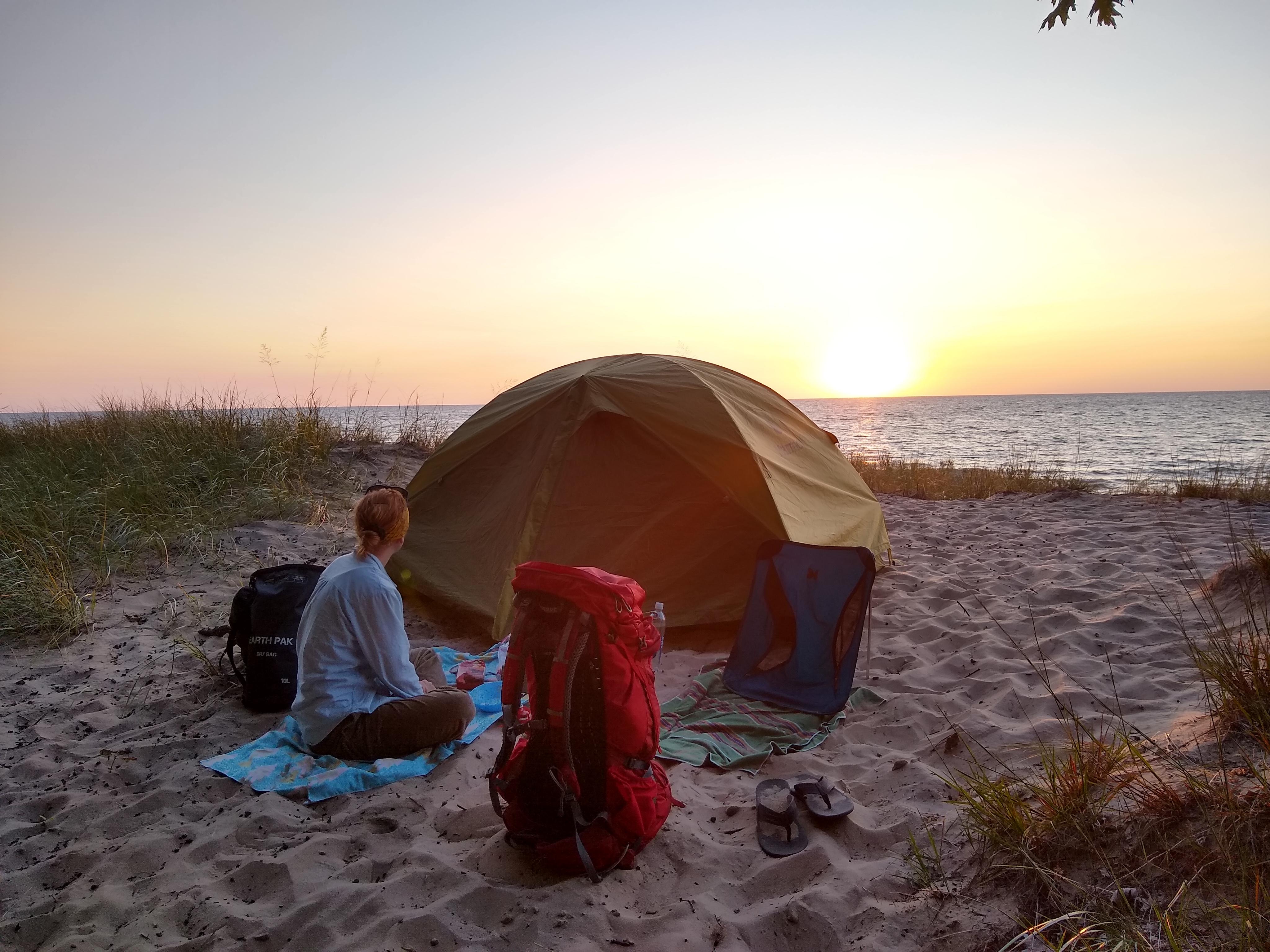 Backpacking at Nordhouse Dunes Wilderness r/Michigan