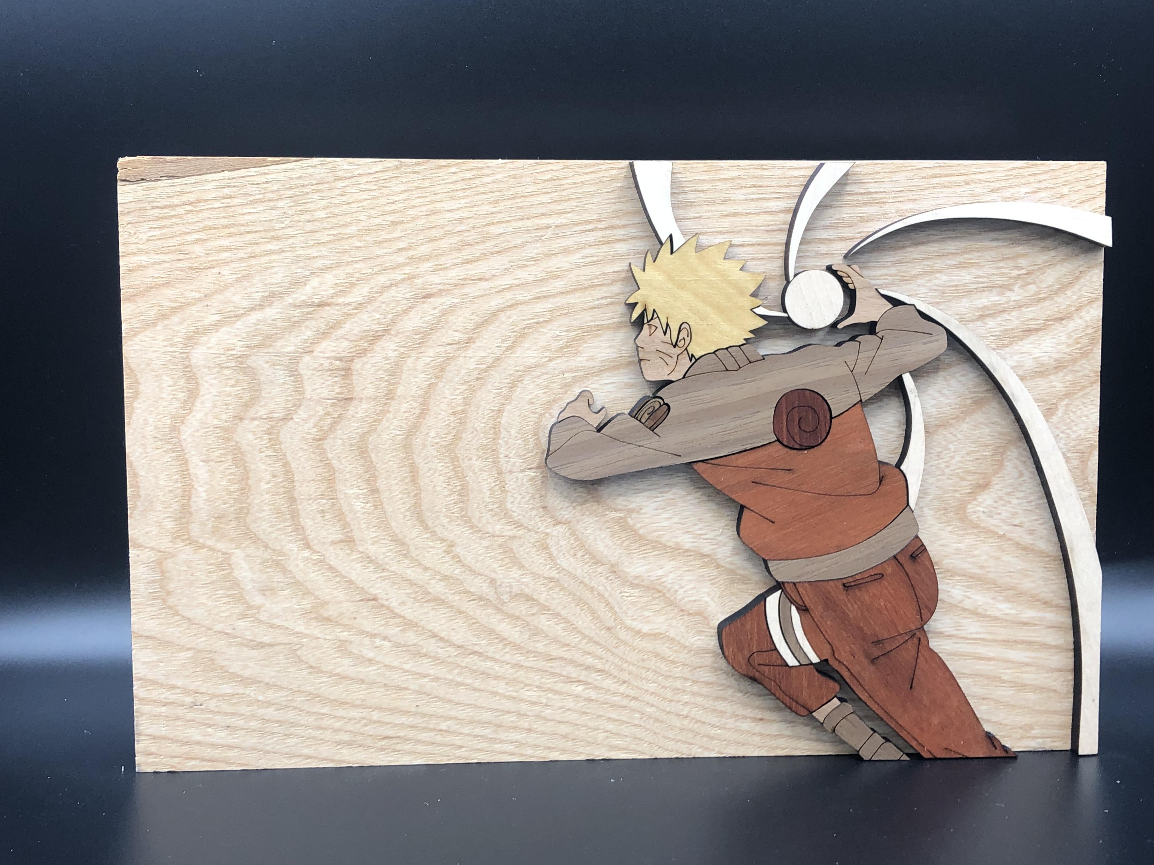 Wooden Naruto with all natural wood colors. r/Naruto