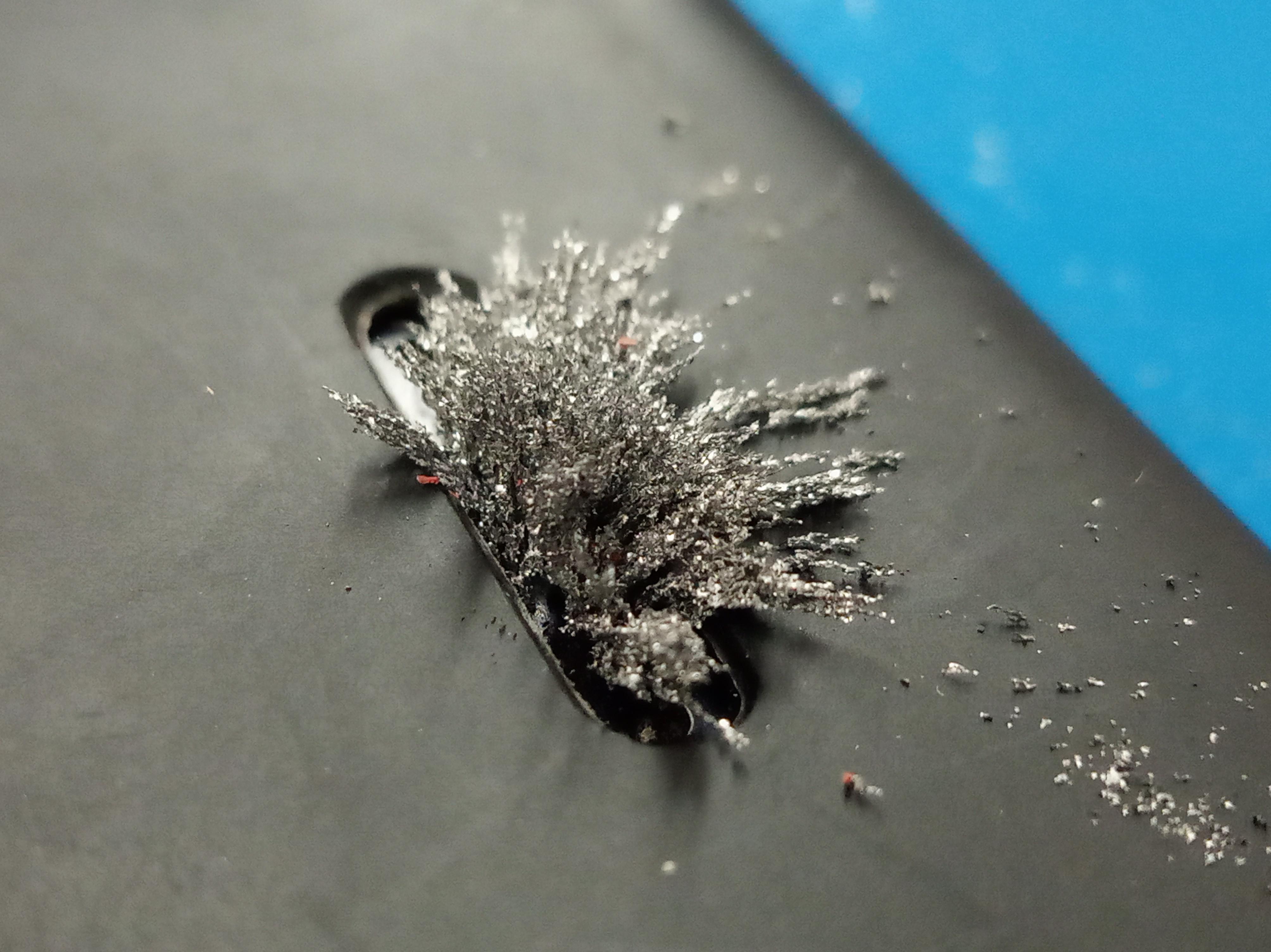 Got some metal dust on my phone speaker after a while at the