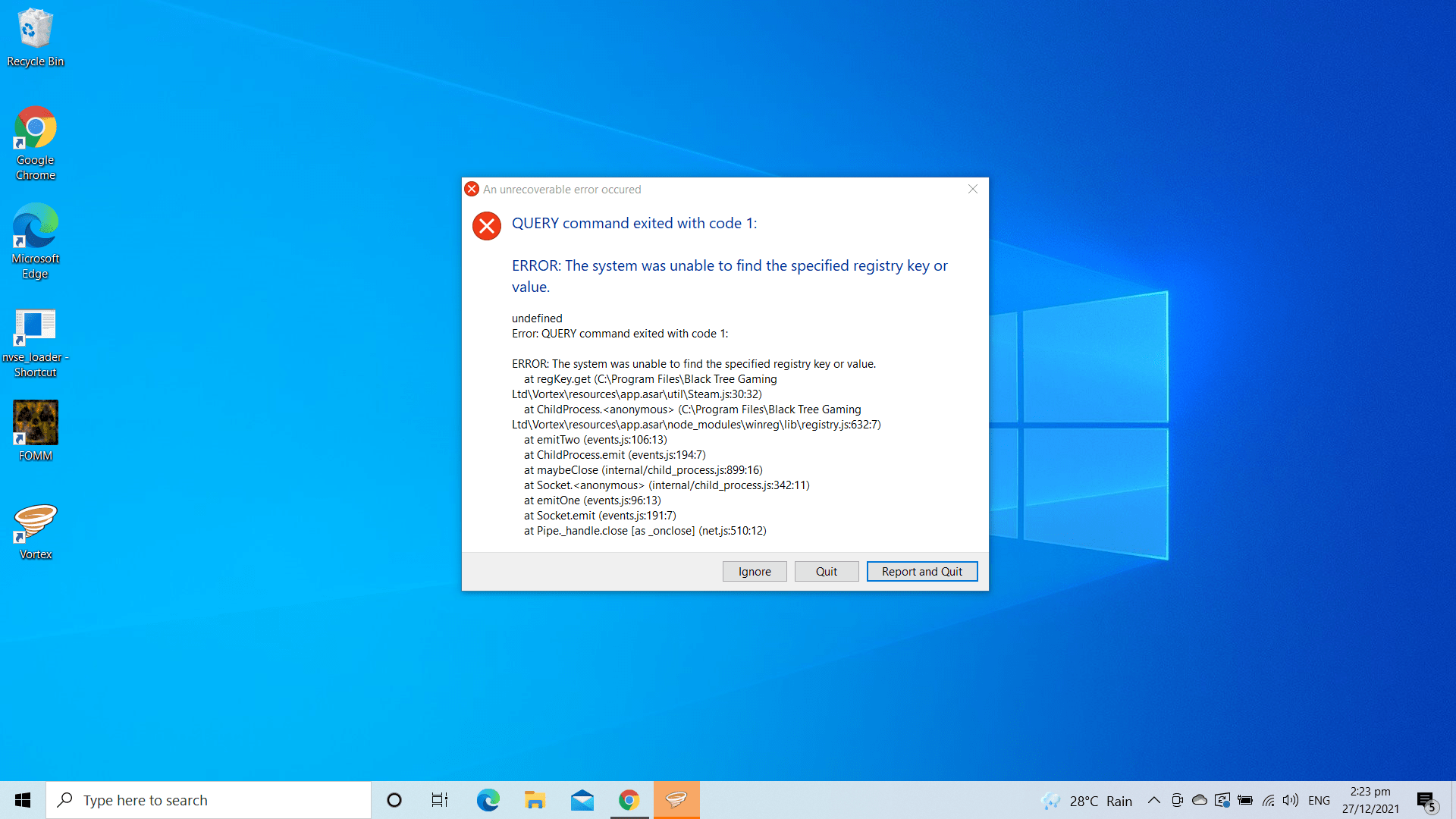 cannot install vortex properly using manual download please help r
