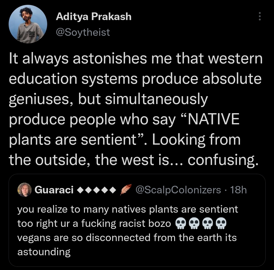“Plants feel pain” but it's the woke version r/vegancirclejerk