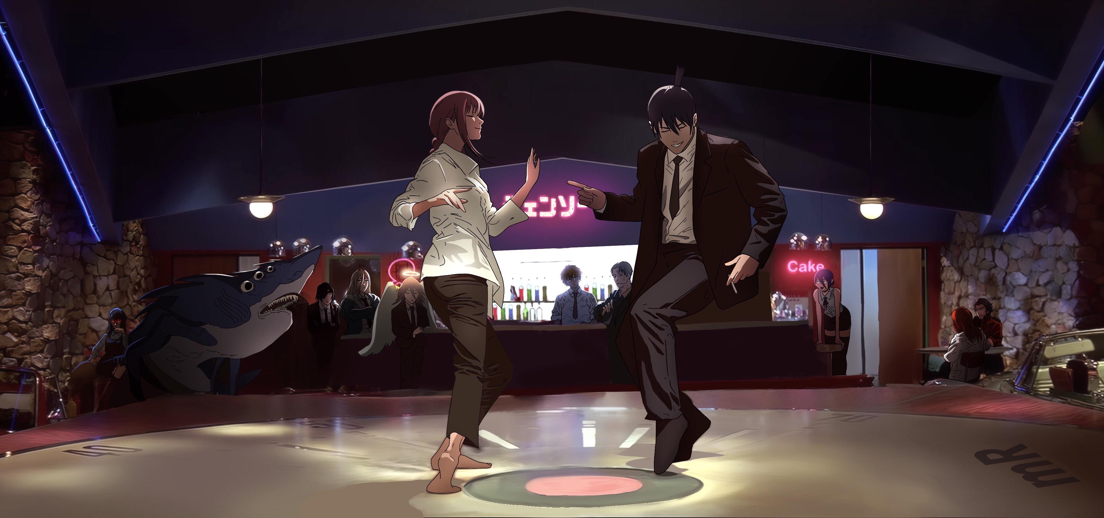 this Chainsaw Man fanart parodying the dance scene r/pulpfiction