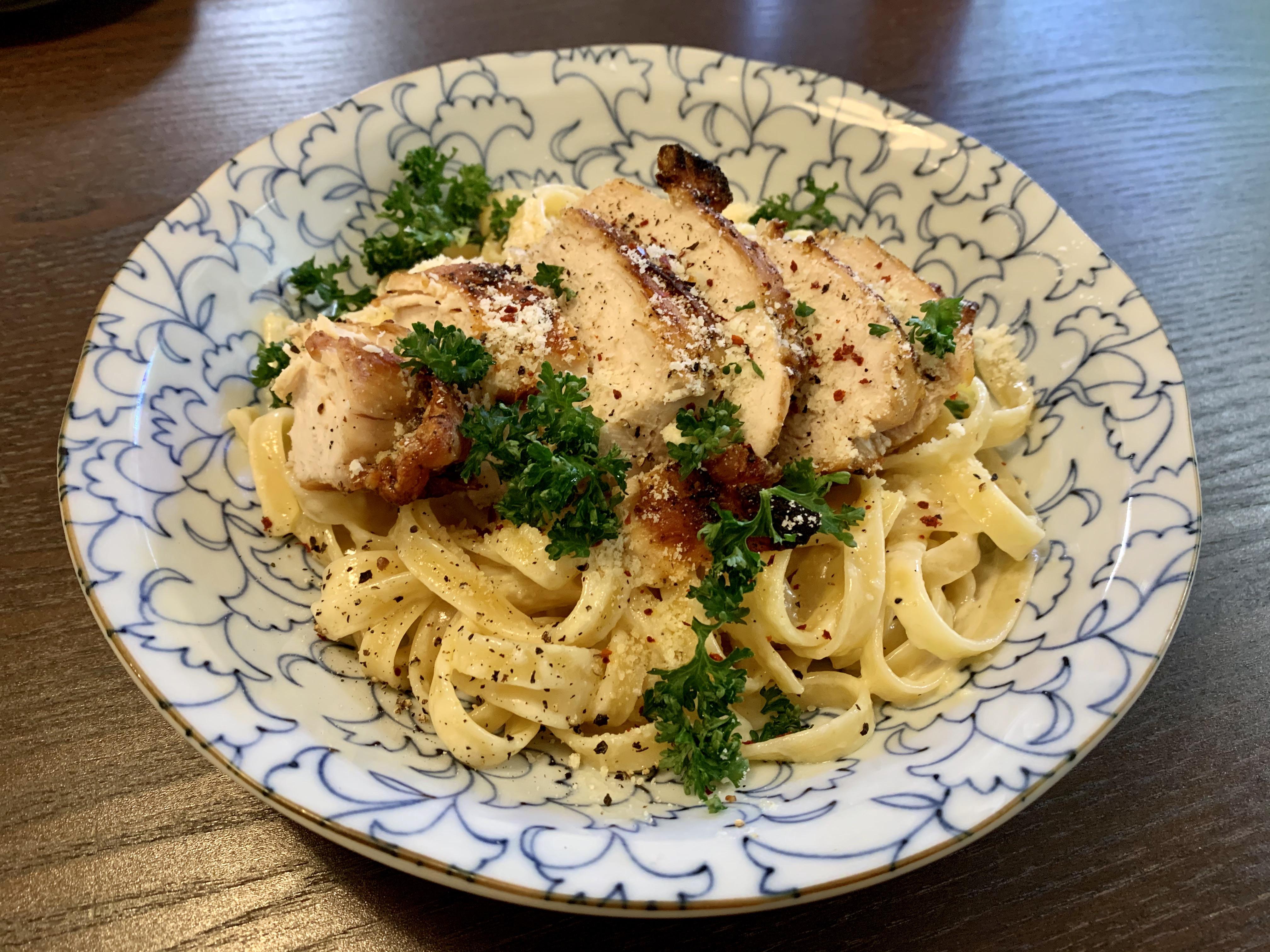 Sam’s Old School Chicken Alfredo Tasted Great! Thanks Sam! r