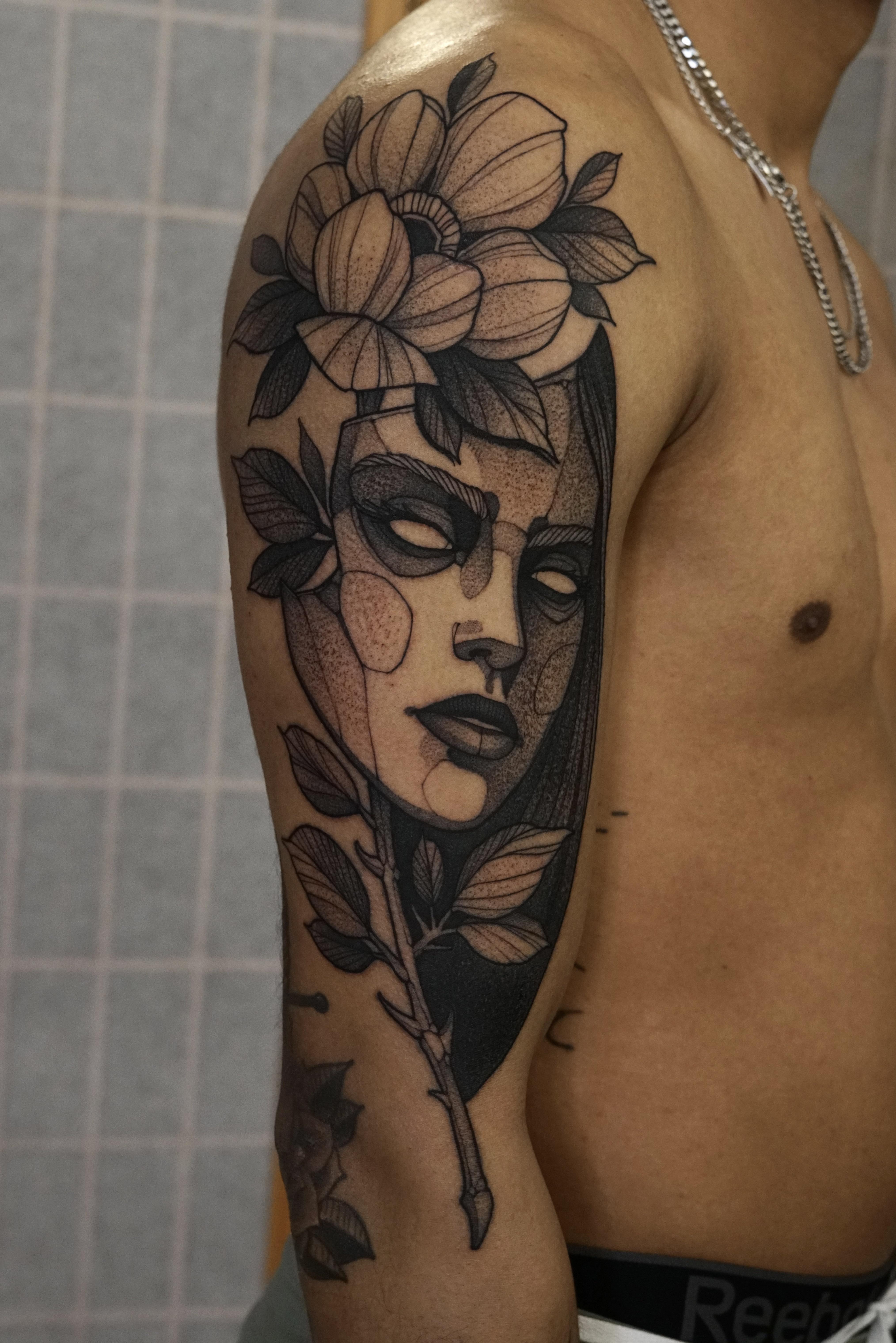Shoulder piece done by Max LaCroix at Akara Arts in Milwaukee, WI r