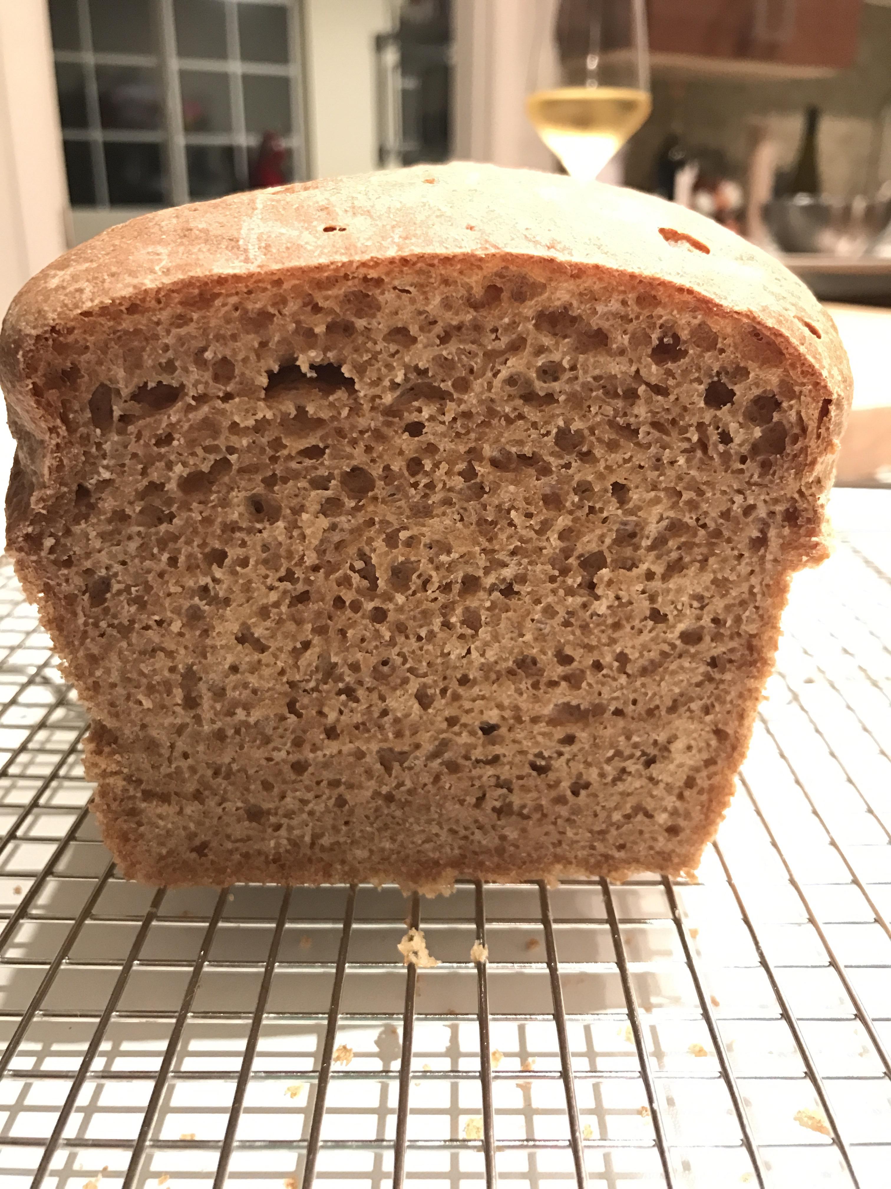 Tried out the whole wheat sourdough sandwich bread recipe from KAF
