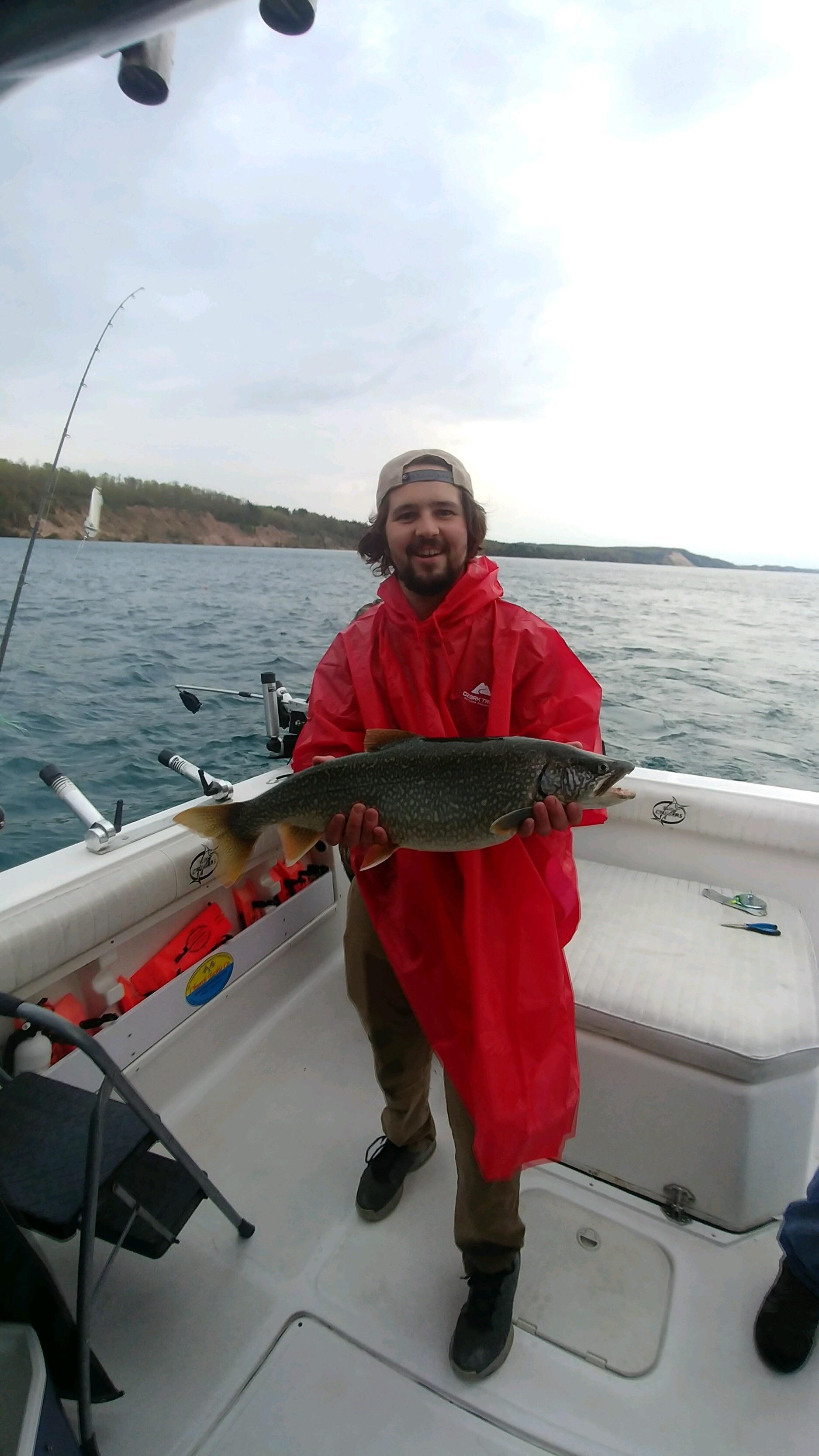 My first ever lake trout out of Lake Michigan! r/Fishing
