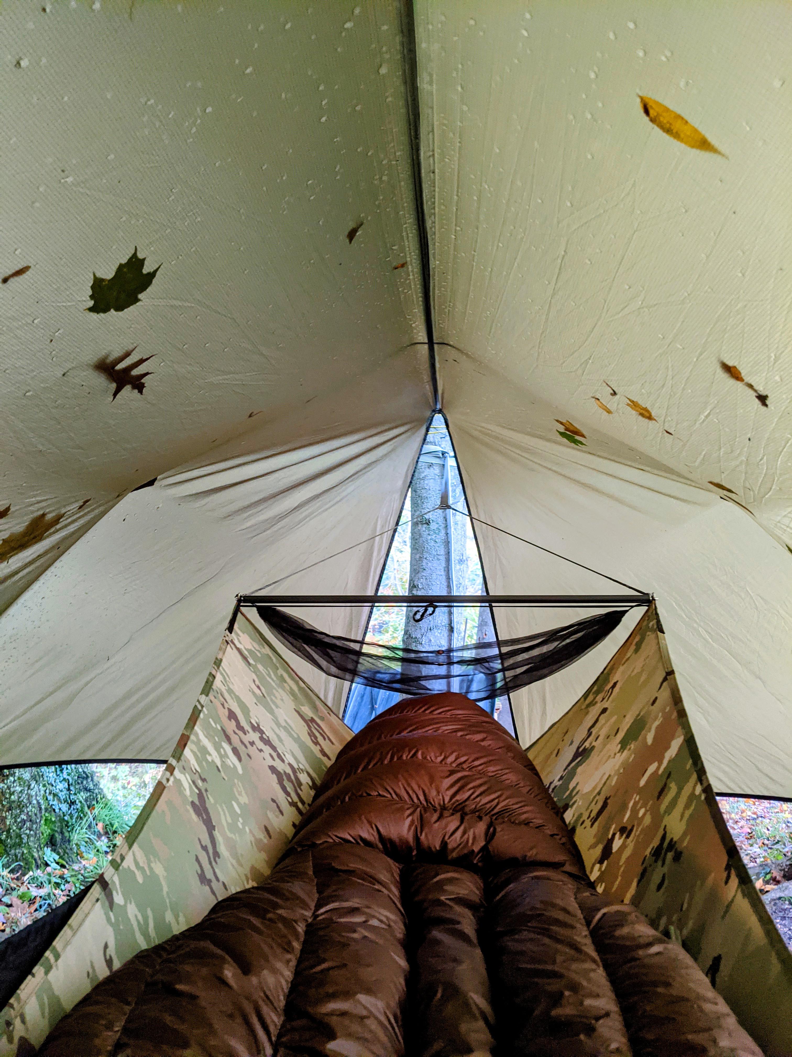 Afternoon nap in my DIY bridge hammock. r/hammockcamping
