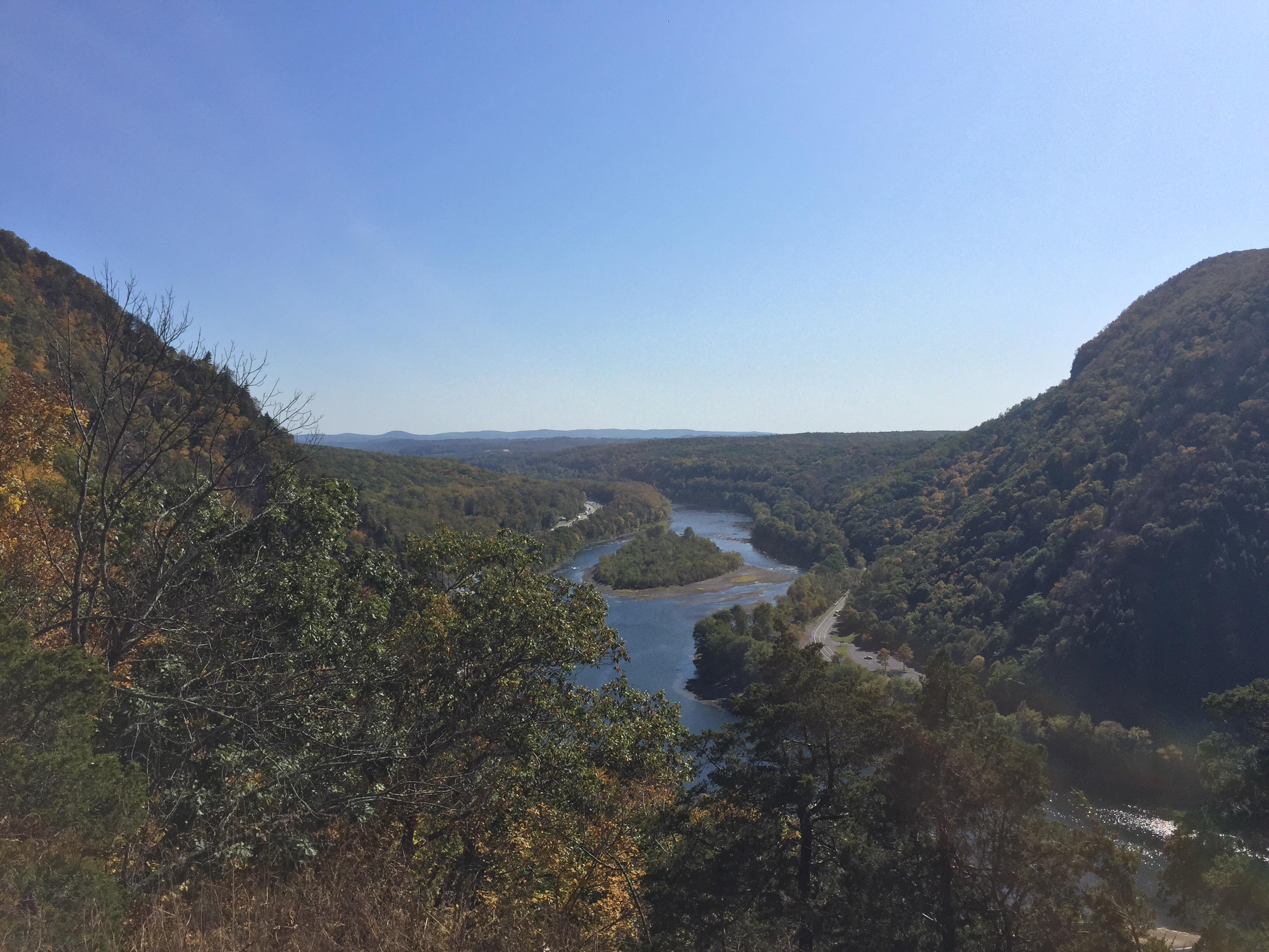 Halfway up Mt. Tammany, Delaware Water Gap, NJ hiking