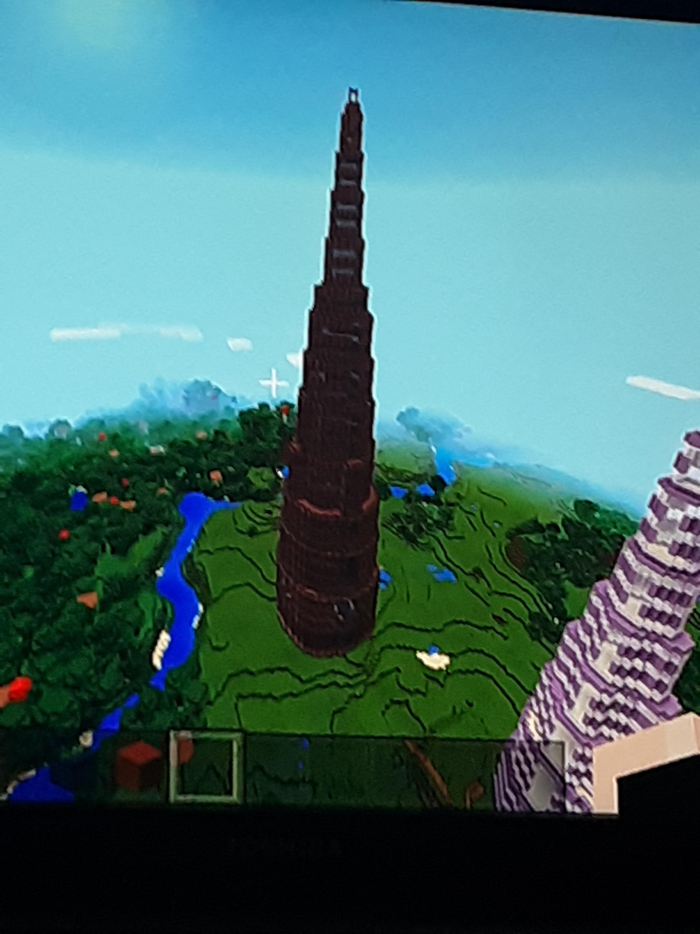 Giant tower I made out of granite and grey stained glass starts at