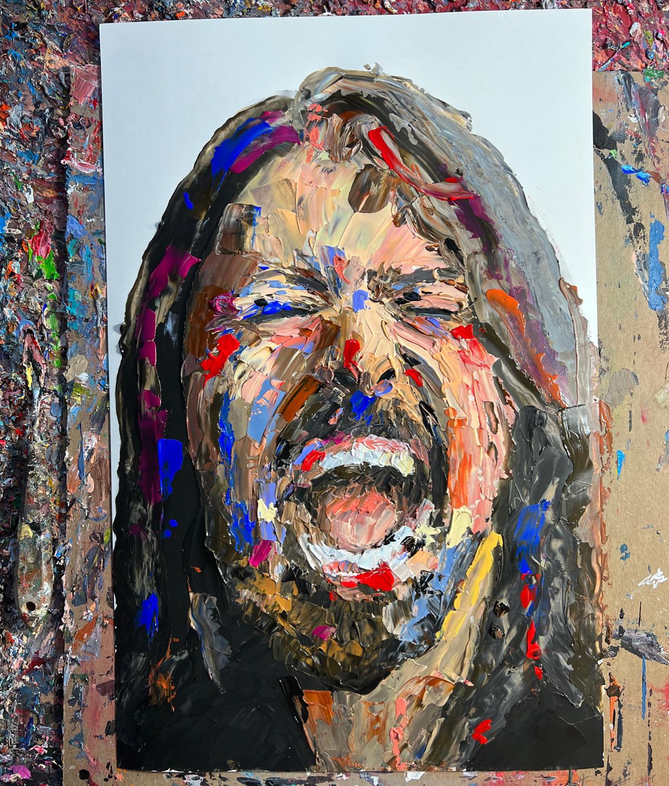 Dave Grohl palette knife portrait. pics
