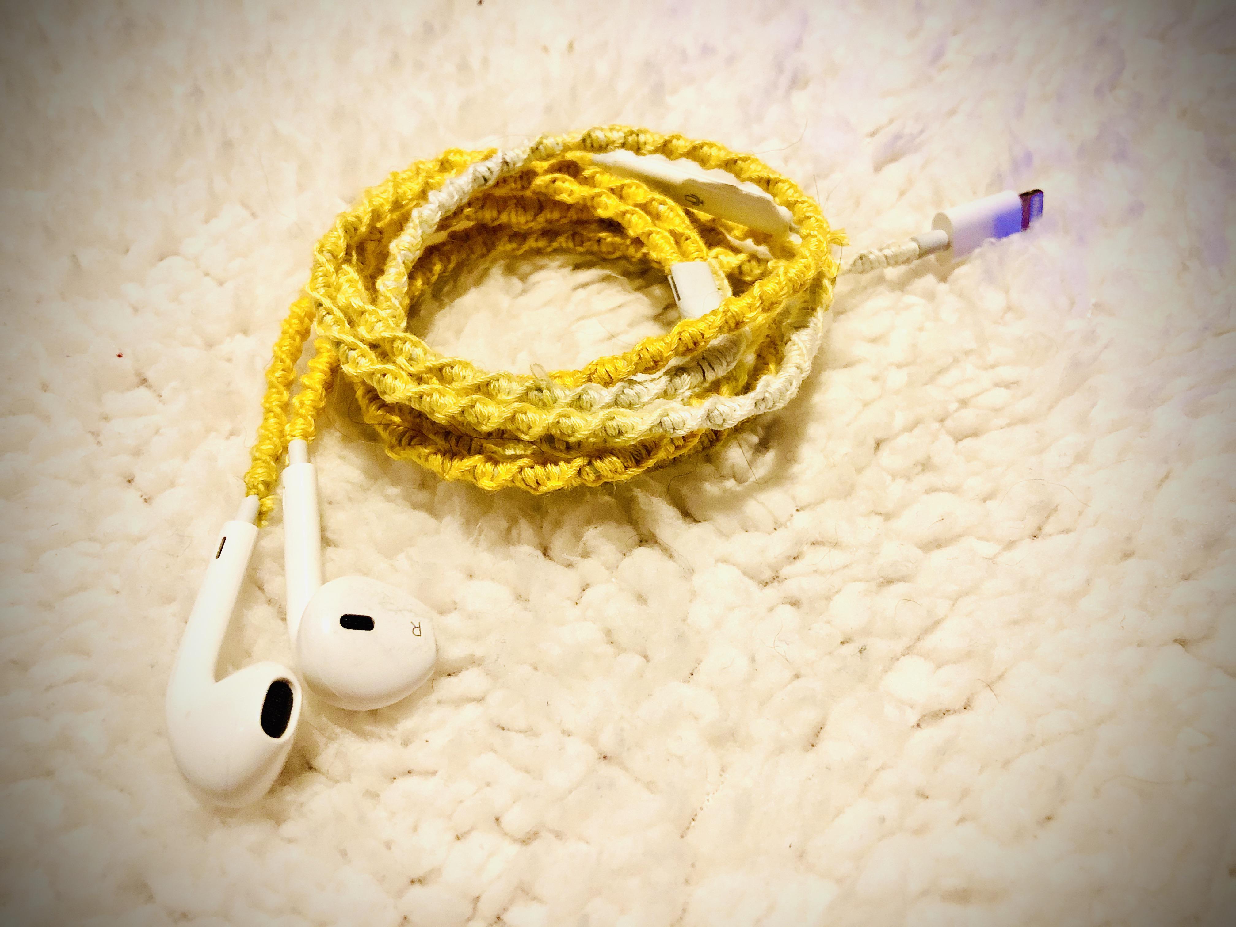 I wrapped these headphones using some leftover embroidery floss from a