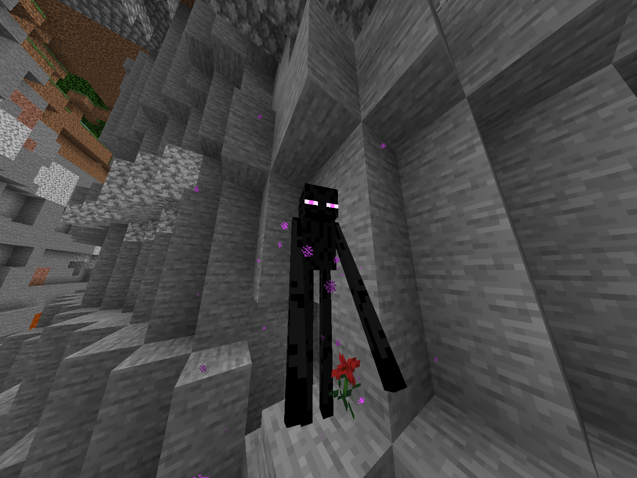 Never knew that enderman could hold flowers. r/Minecraft