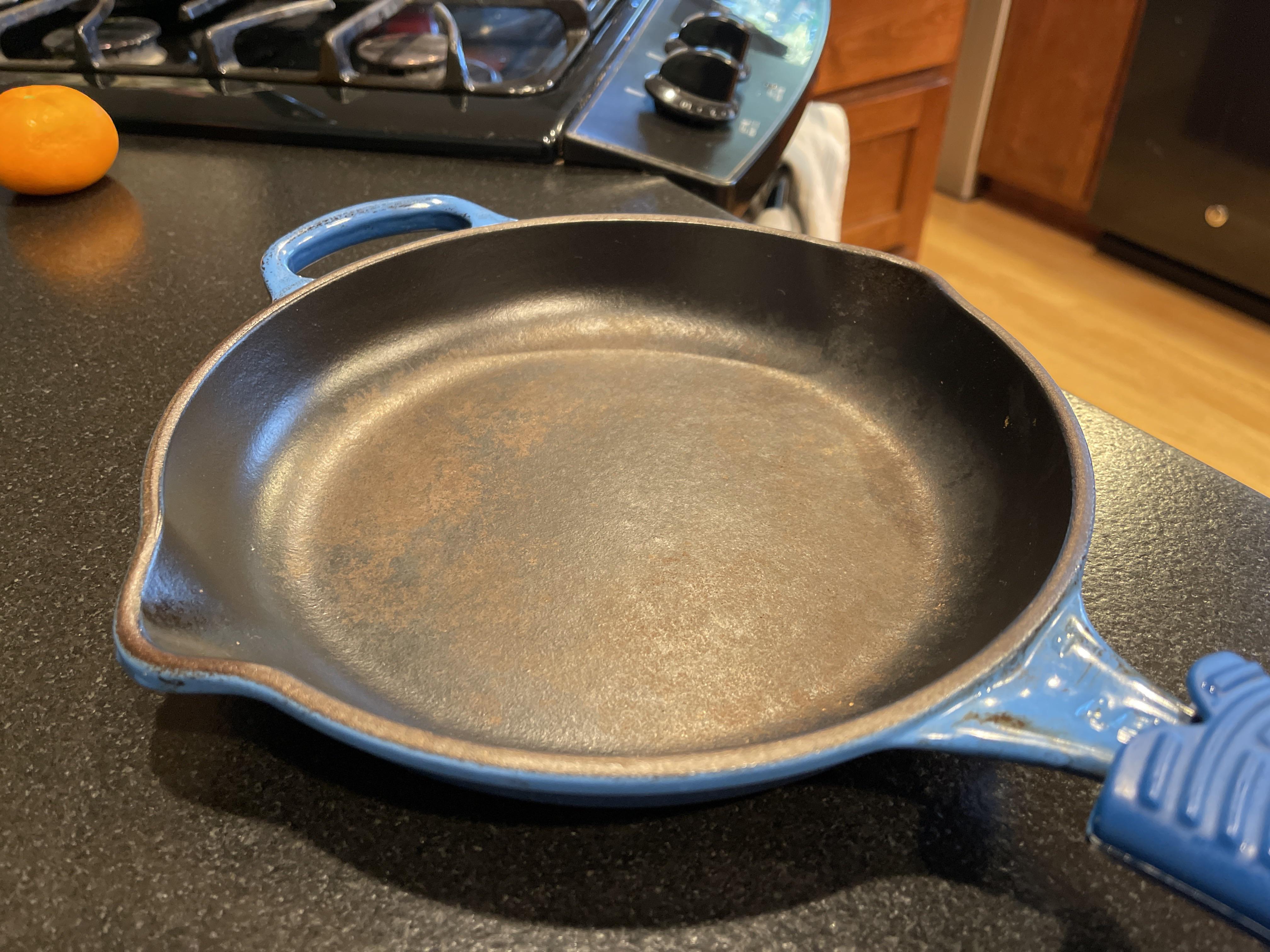 Is this pan recoverable? It’s coexisted with another enamel cast iron