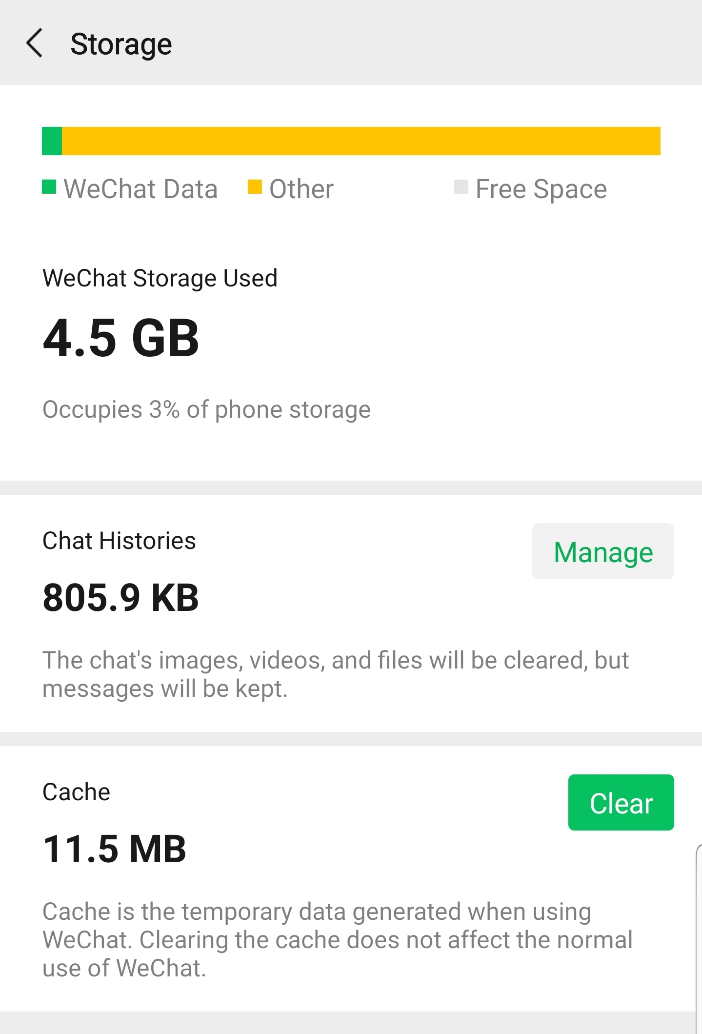 Is there a way to clean these 4.5 GB of phone storage without