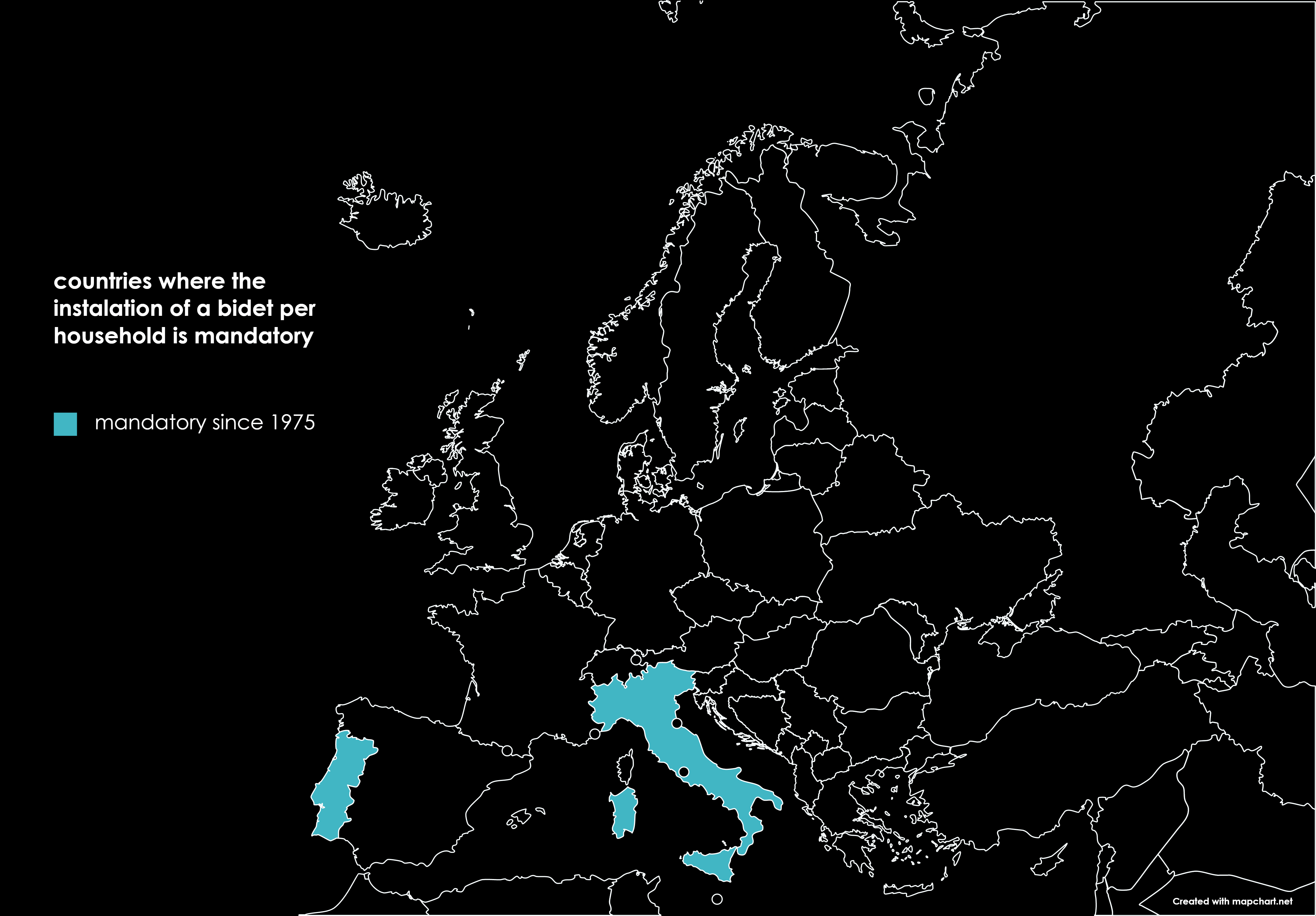 Countries where bidets are mandatory r/Maps