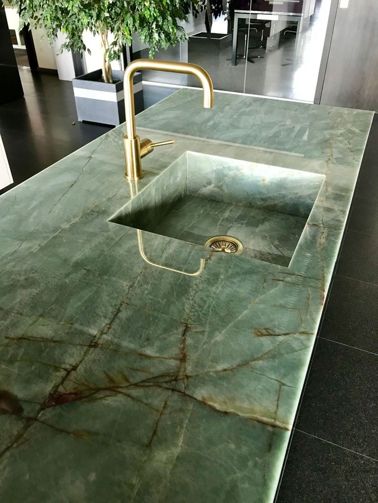 This absolutely delicious jade countertop