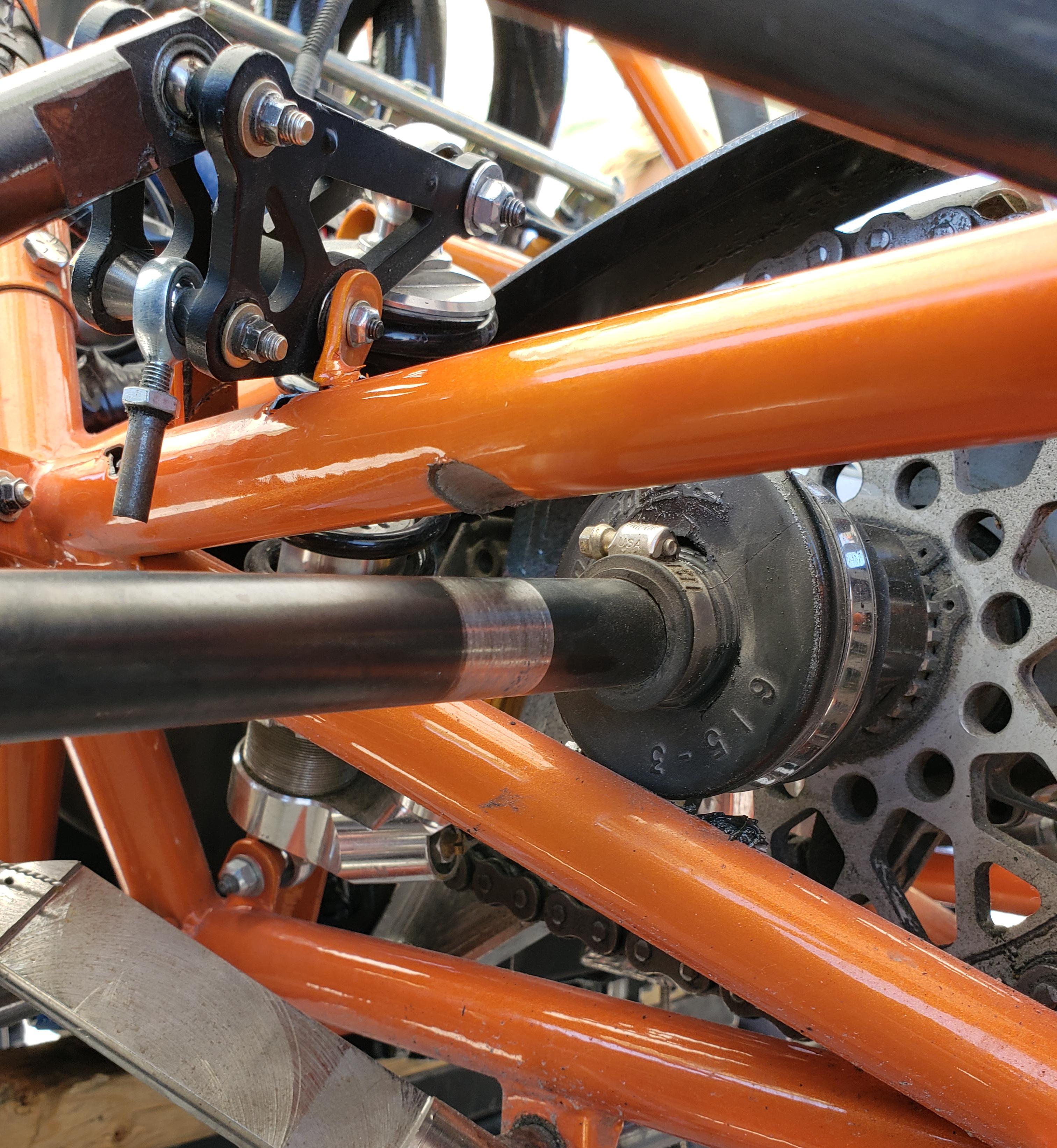 CVM's frame and axle after their suspension failure at Formula North