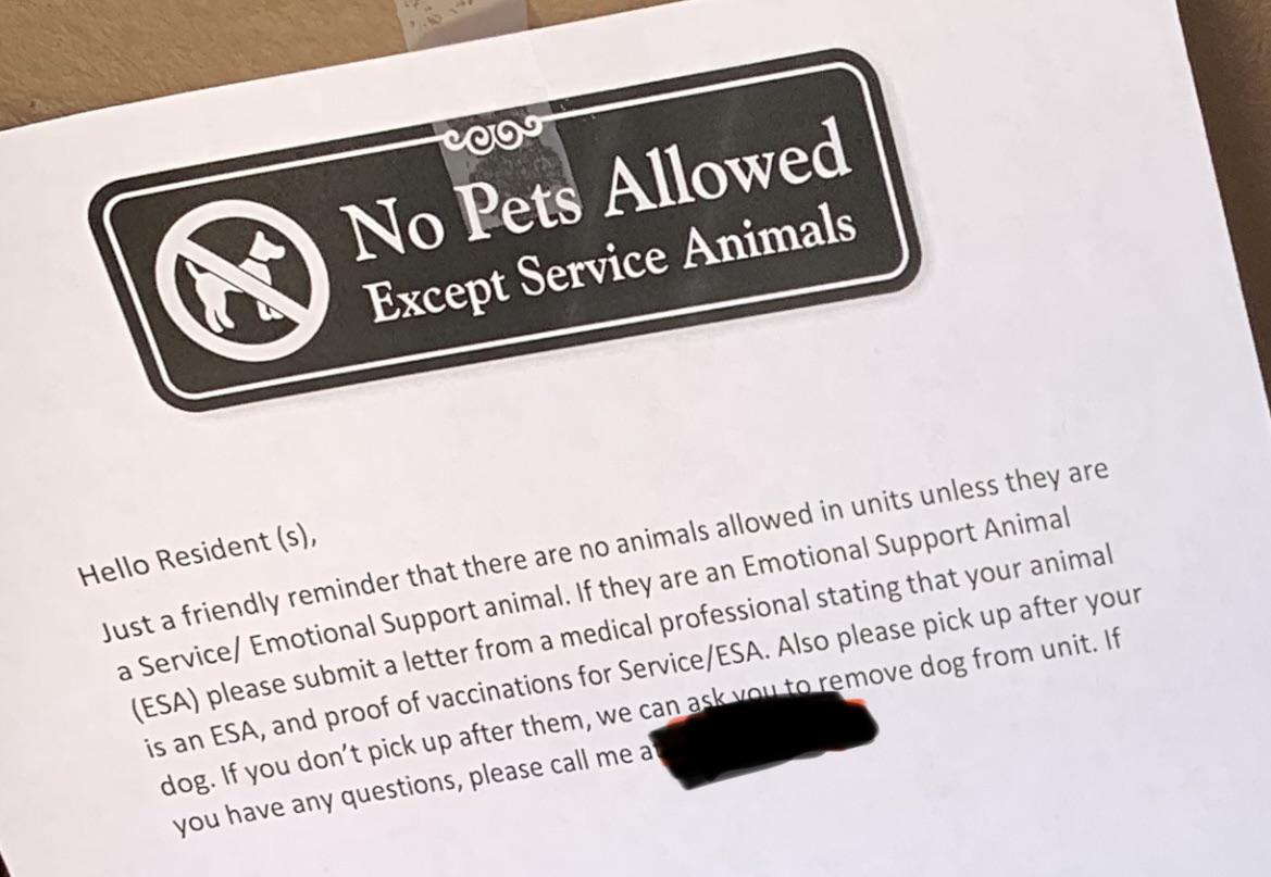 New property manager puts notice to remove pets on her first day. Is
