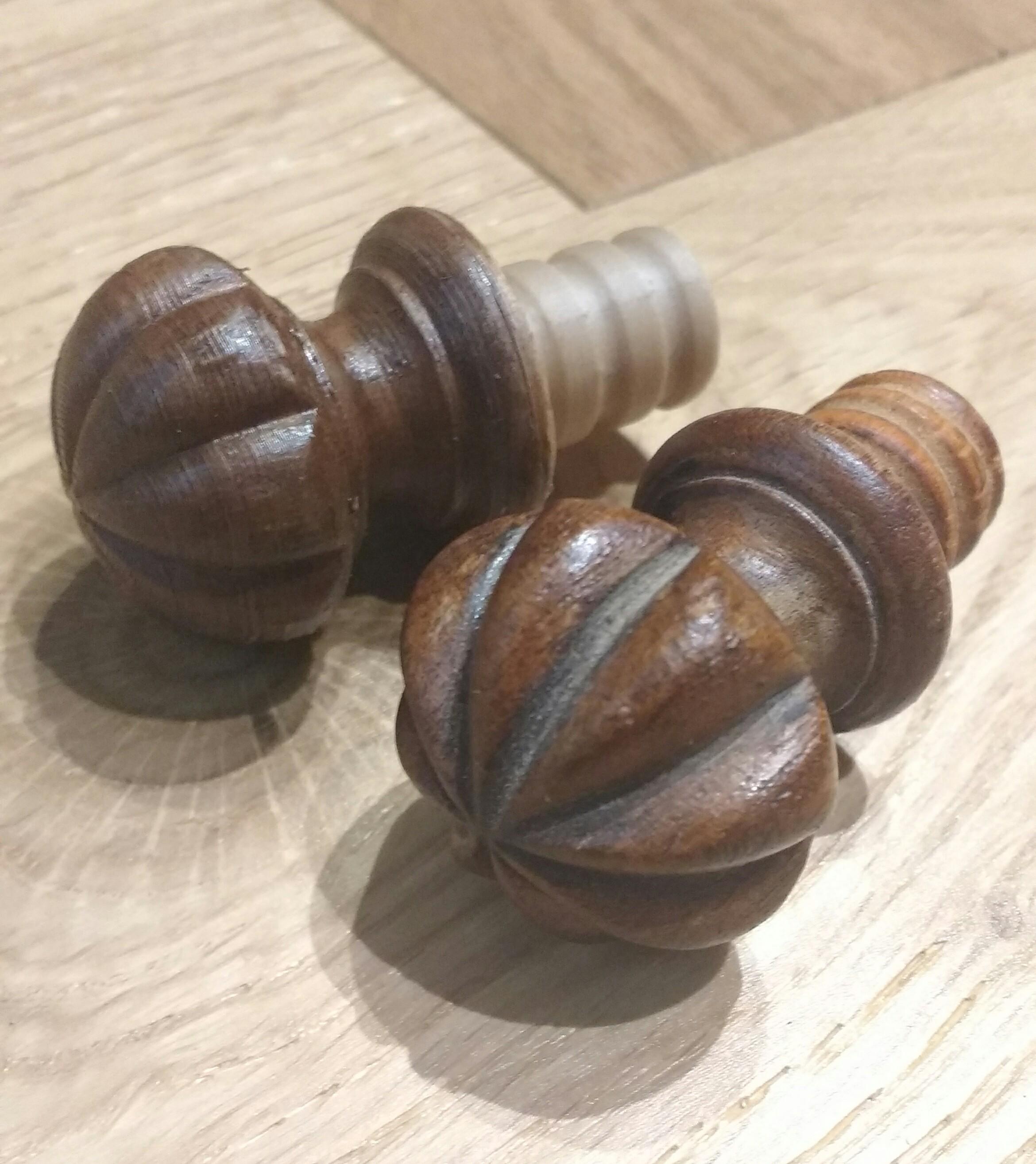 Painted and varnished replacement desk handle (printed with woodfil