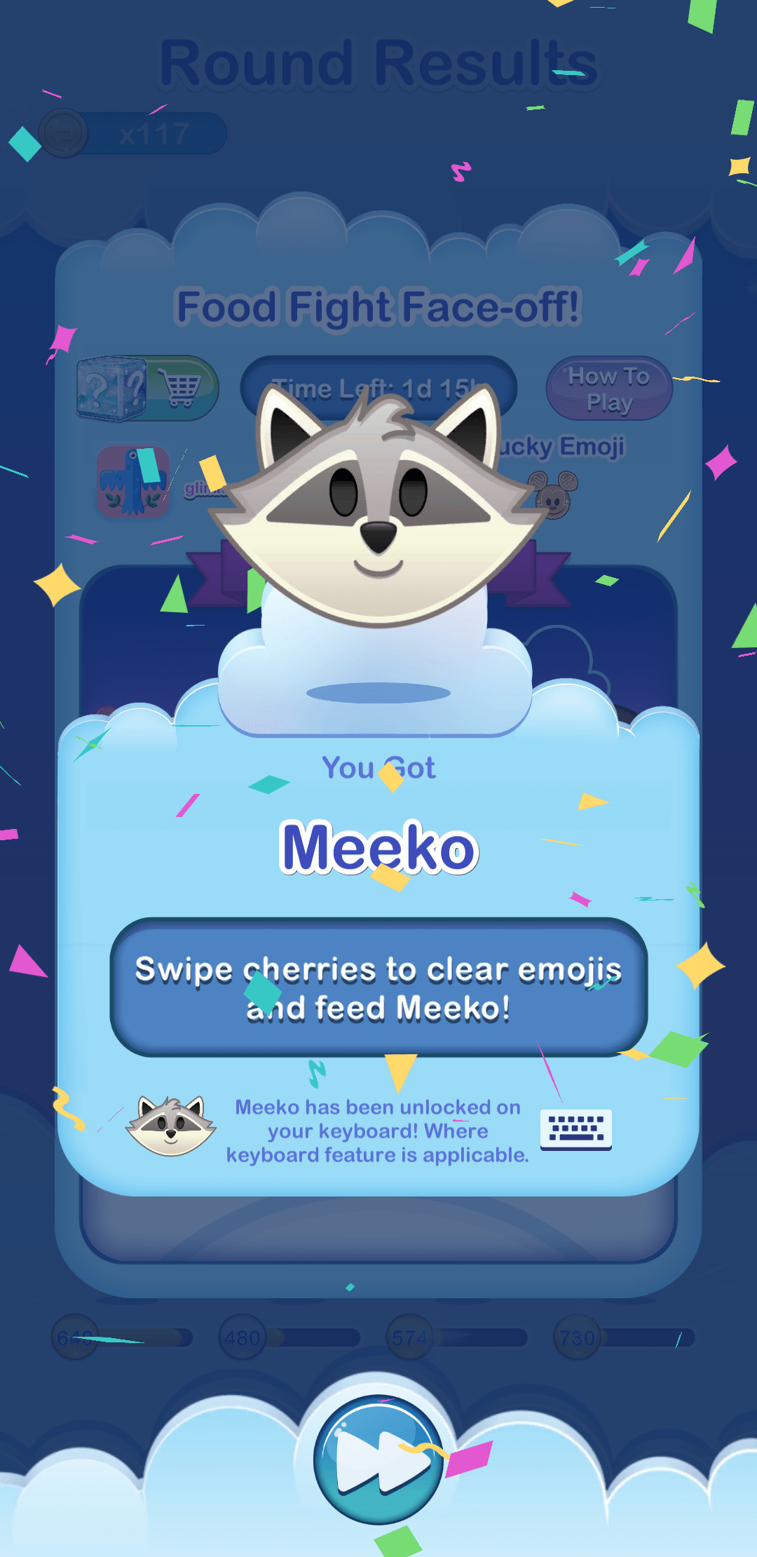 Finally got Meeko! Food fights are my favorite! r/disneyemojiblitz