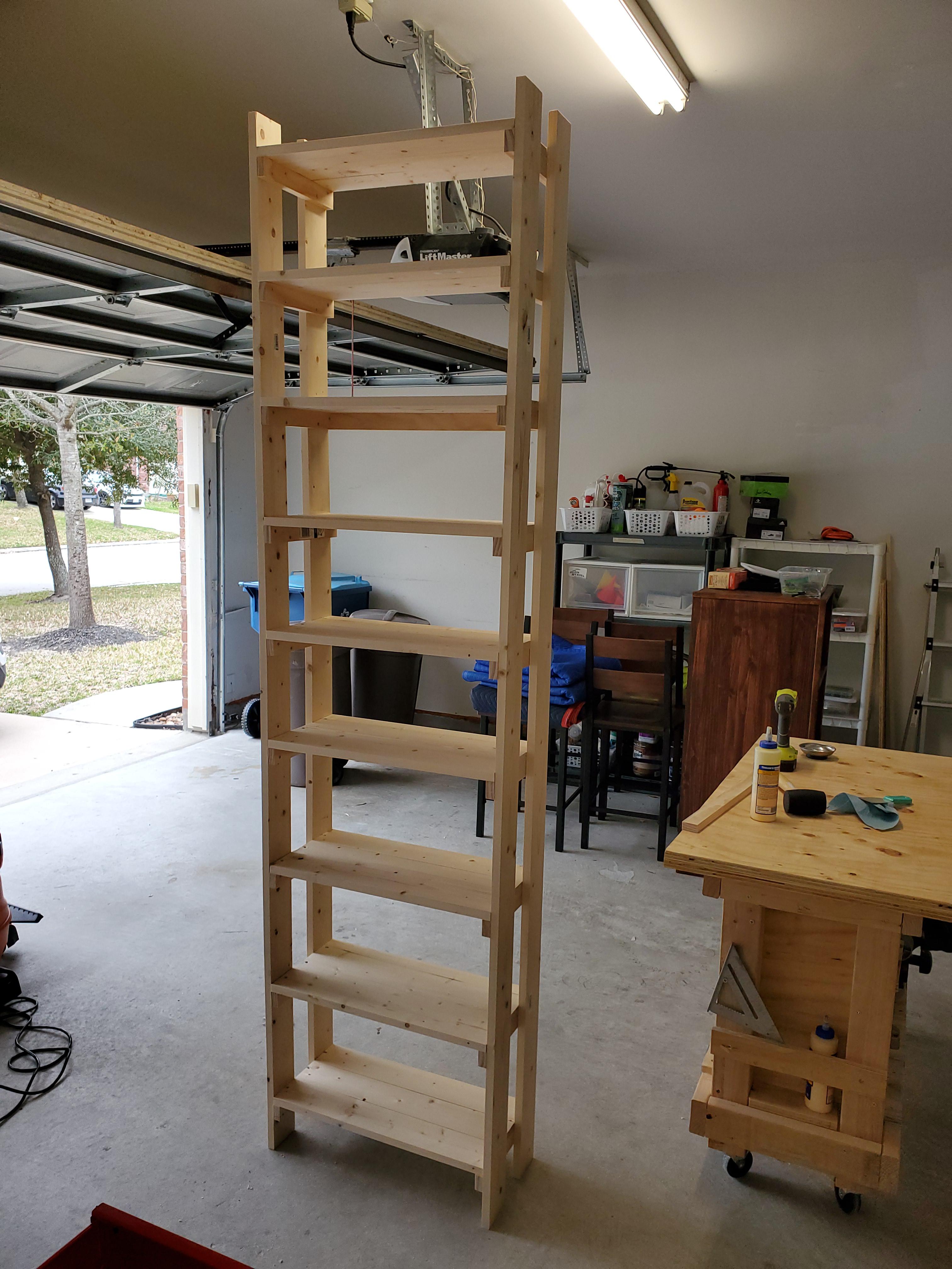 Just some tall garage shelves to take advantage of vertical space